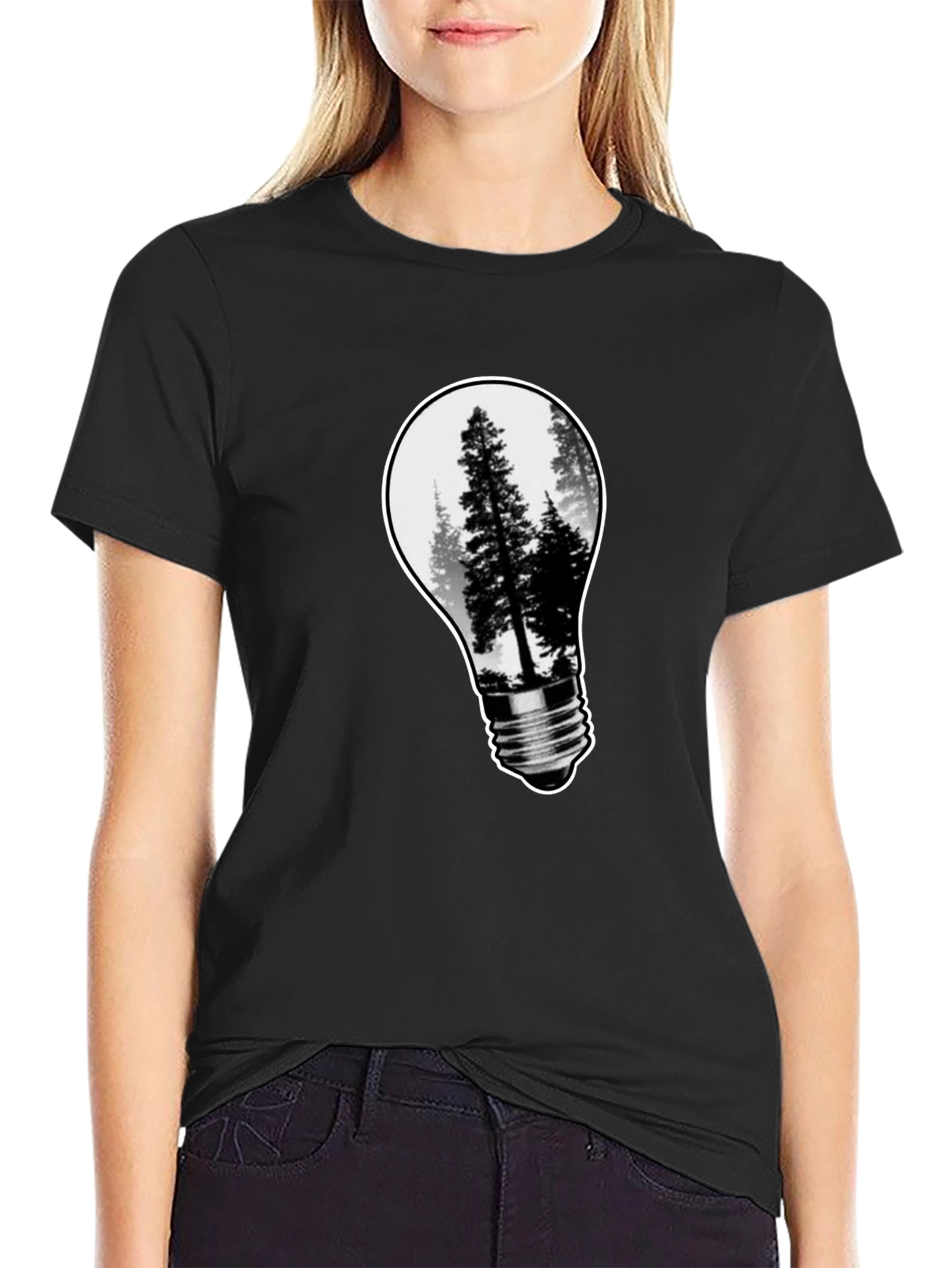 Nature Bulb Mens Black Graphic Tee