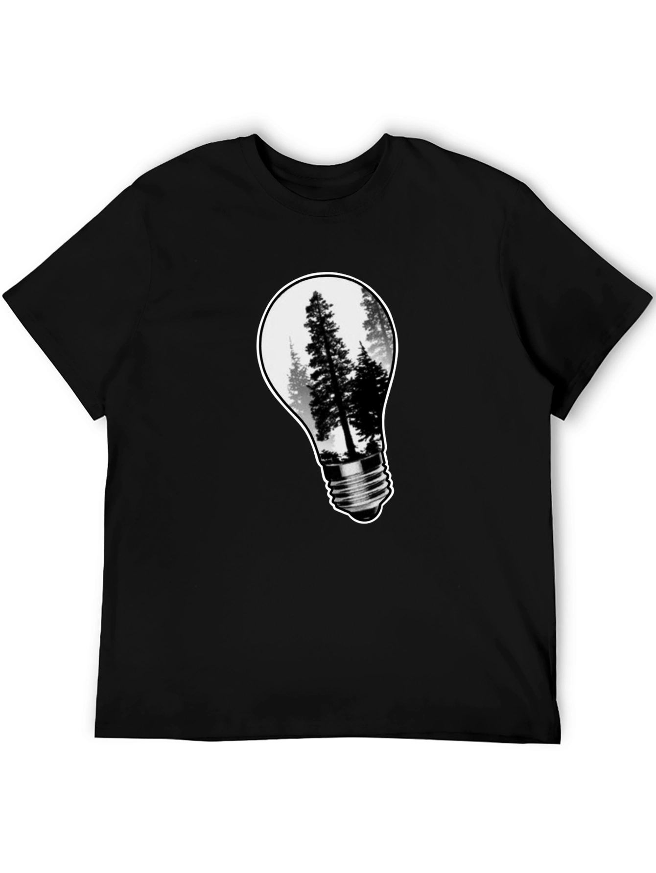Nature Bulb Mens Black Graphic Tee
