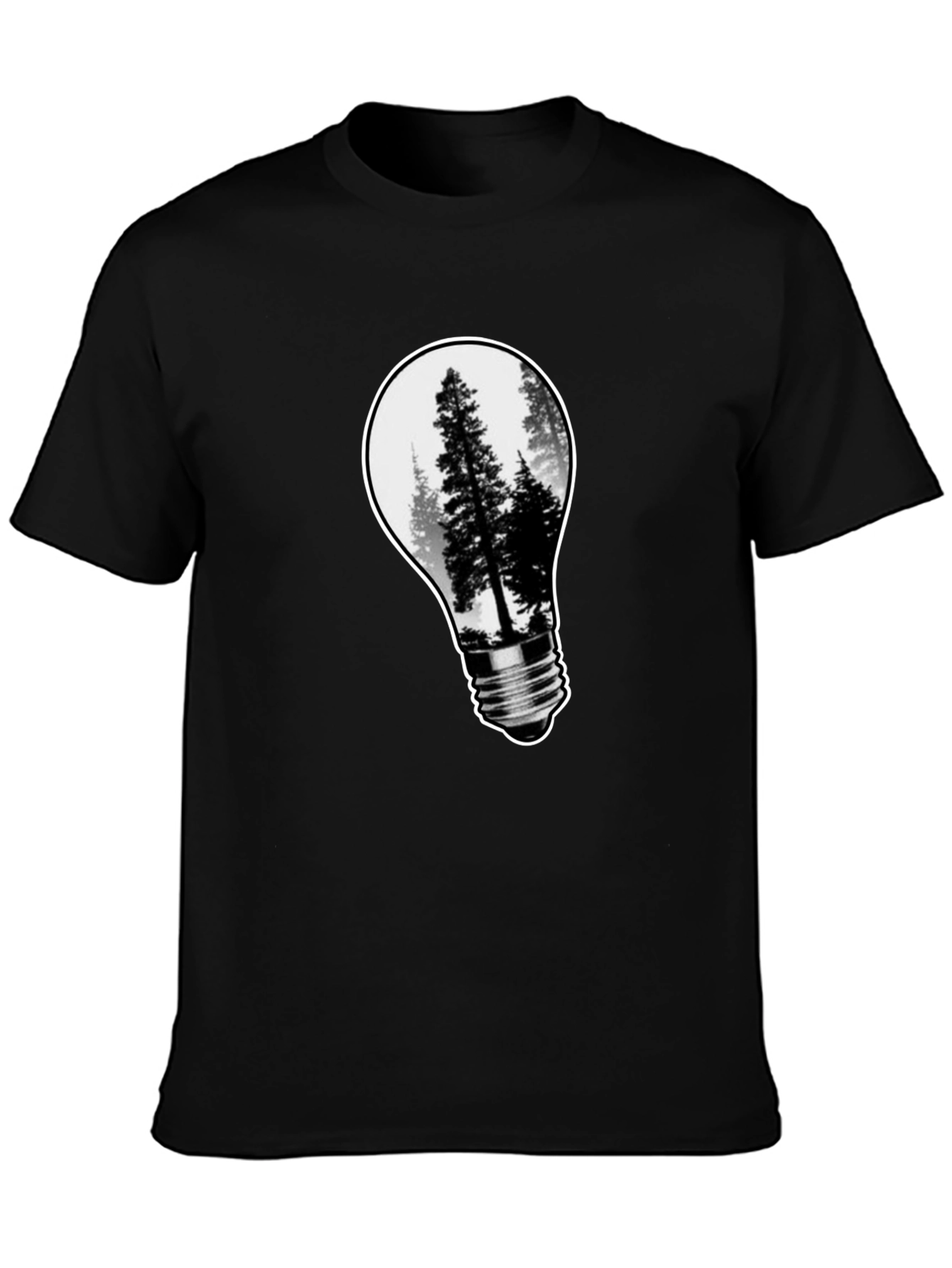 Nature Bulb Mens Black Graphic Tee