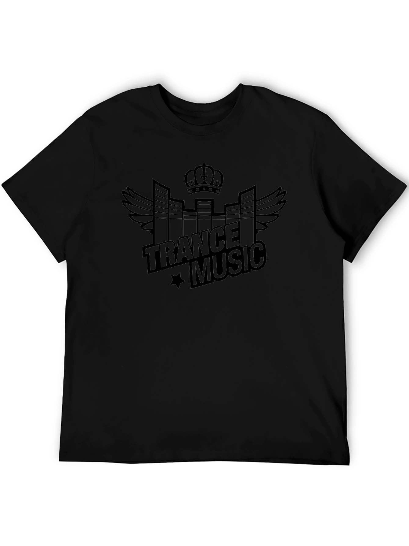 Trance Music Black Graphic Tee
