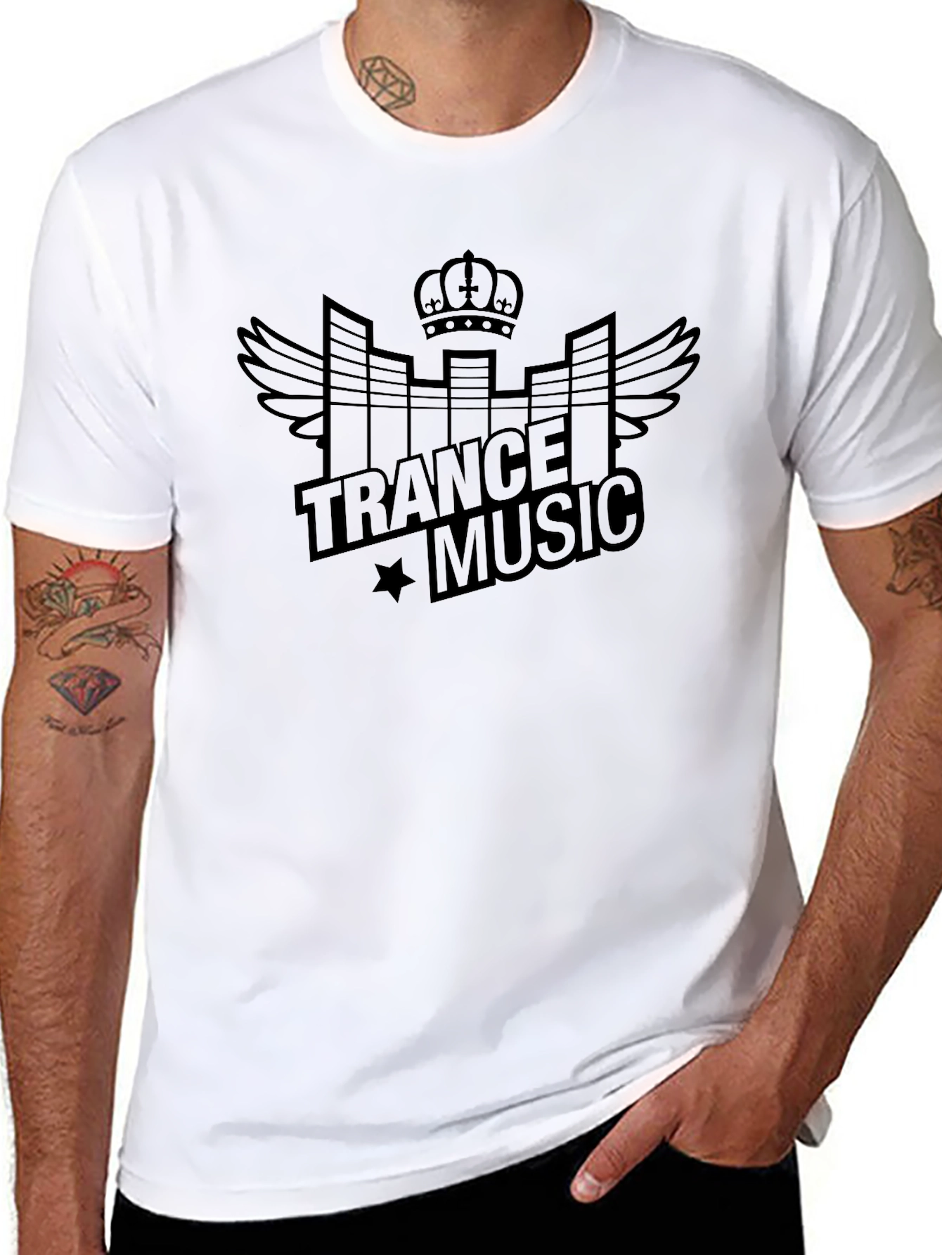 Trance Music Black Graphic Tee
