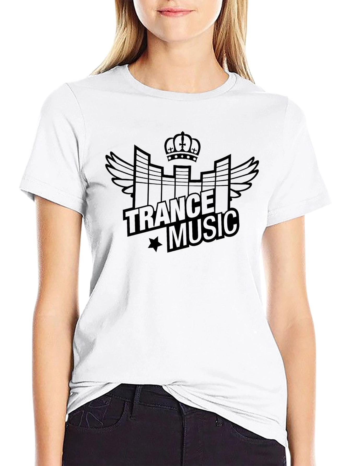 Trance Music Black Graphic Tee