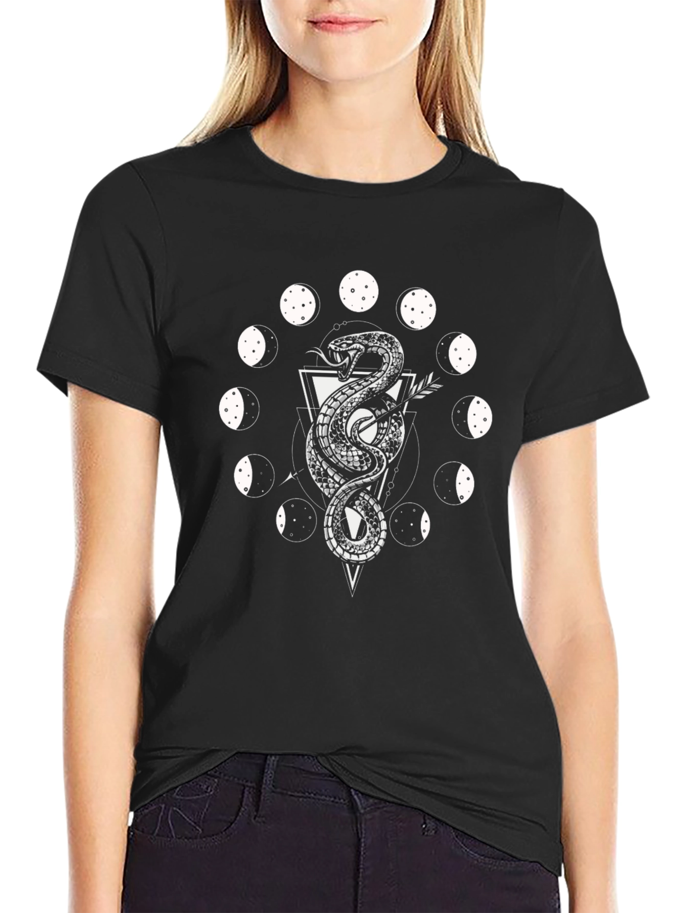 Mystic Snake Moon Phase Graphic Tee