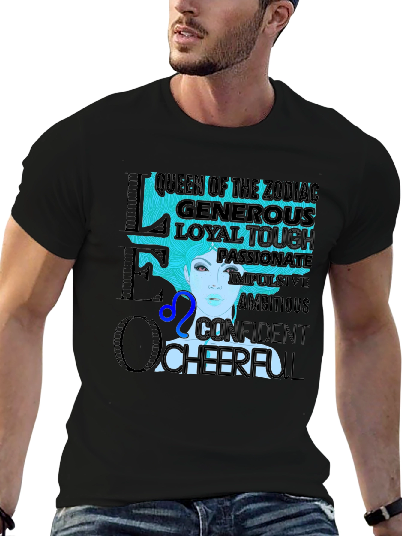Leo Zodiac T-Shirt - Queen Generous Loyal Cheerful