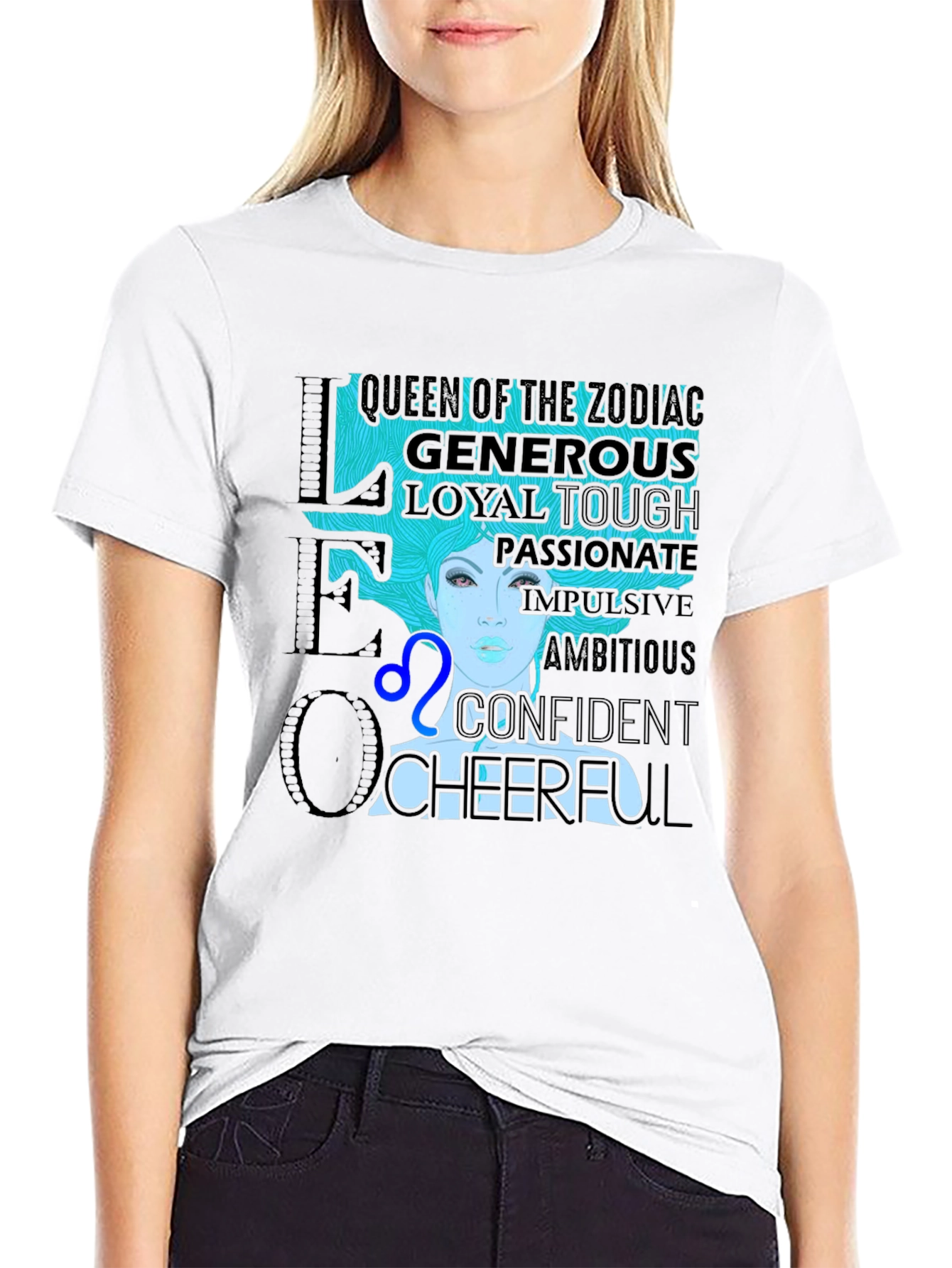 Leo Zodiac T-Shirt - Queen Generous Loyal Cheerful