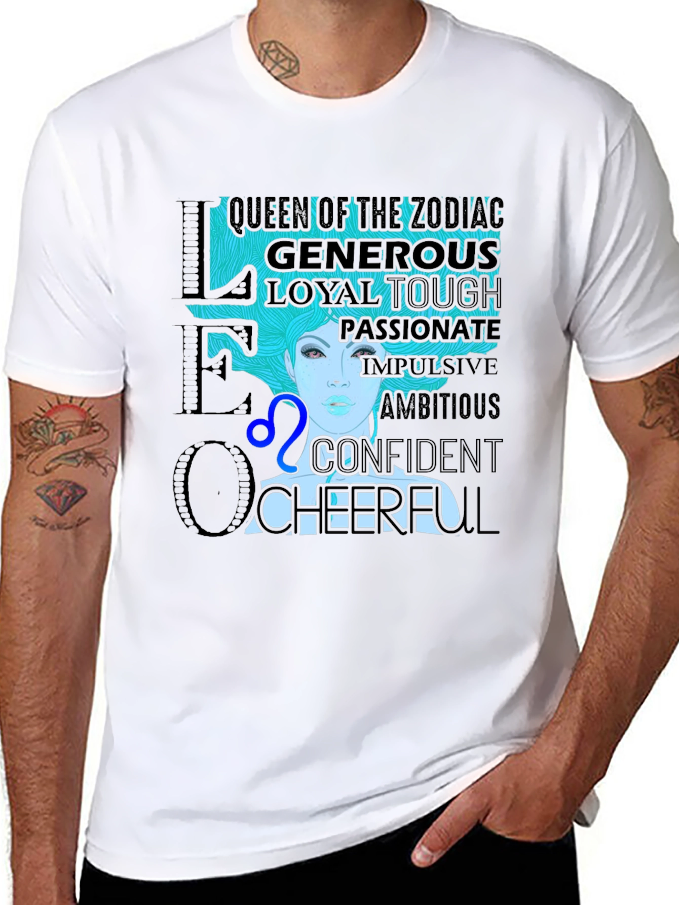 Leo Zodiac T-Shirt - Queen Generous Loyal Cheerful