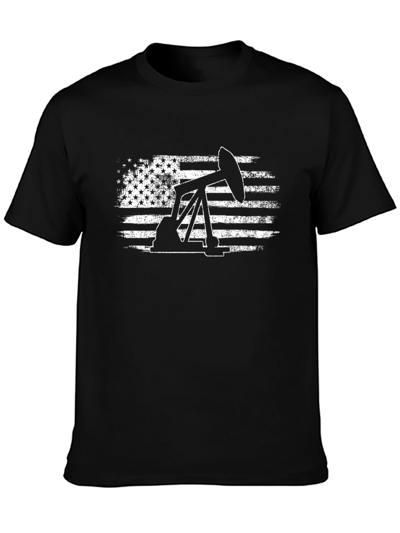 Oil Rig American Flag Graphic Tee