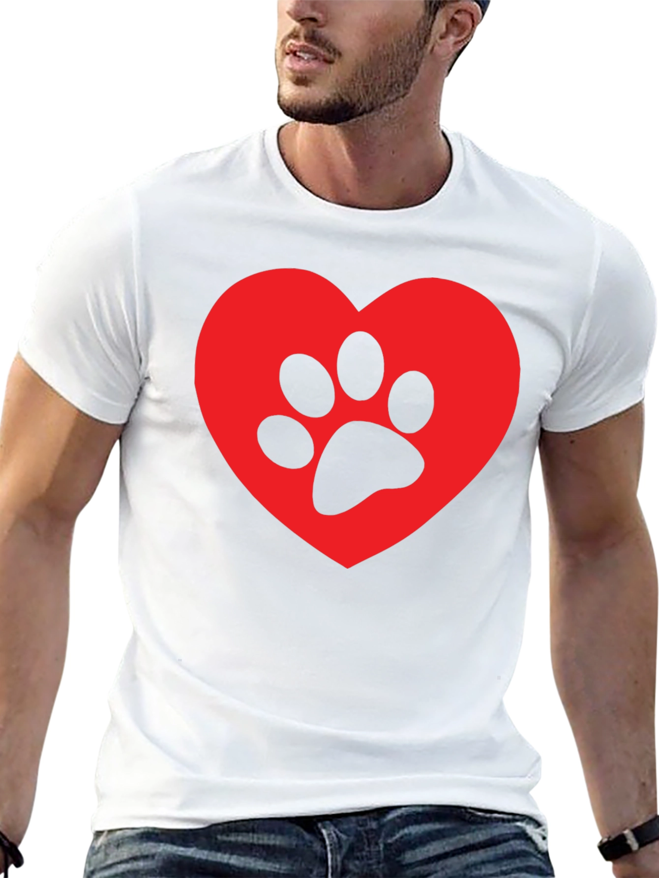 Heart Paw Print Graphic T-Shirt