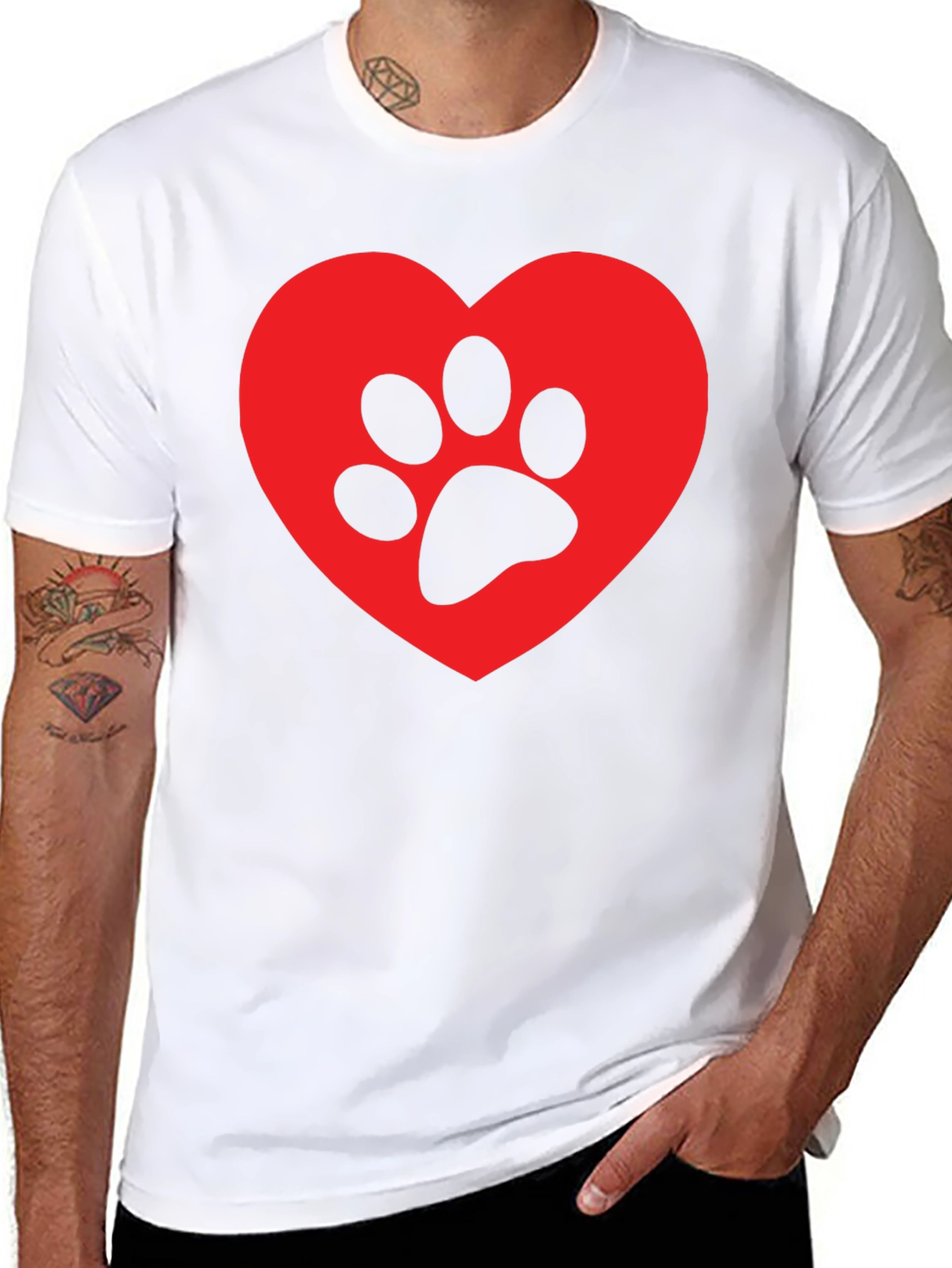 Heart Paw Print Graphic T-Shirt