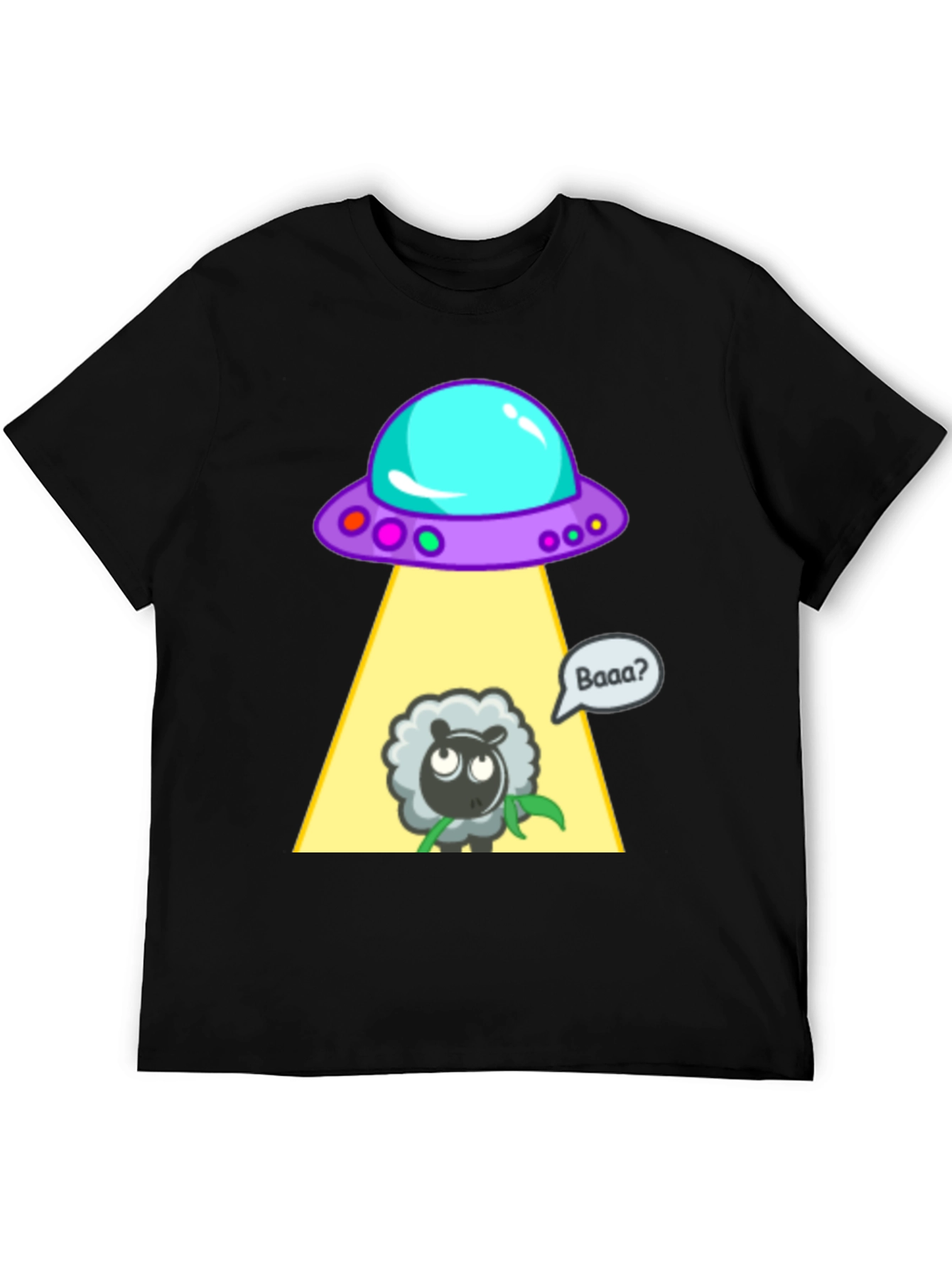 Alien Abduction Sheep Graphic T-Shirt
