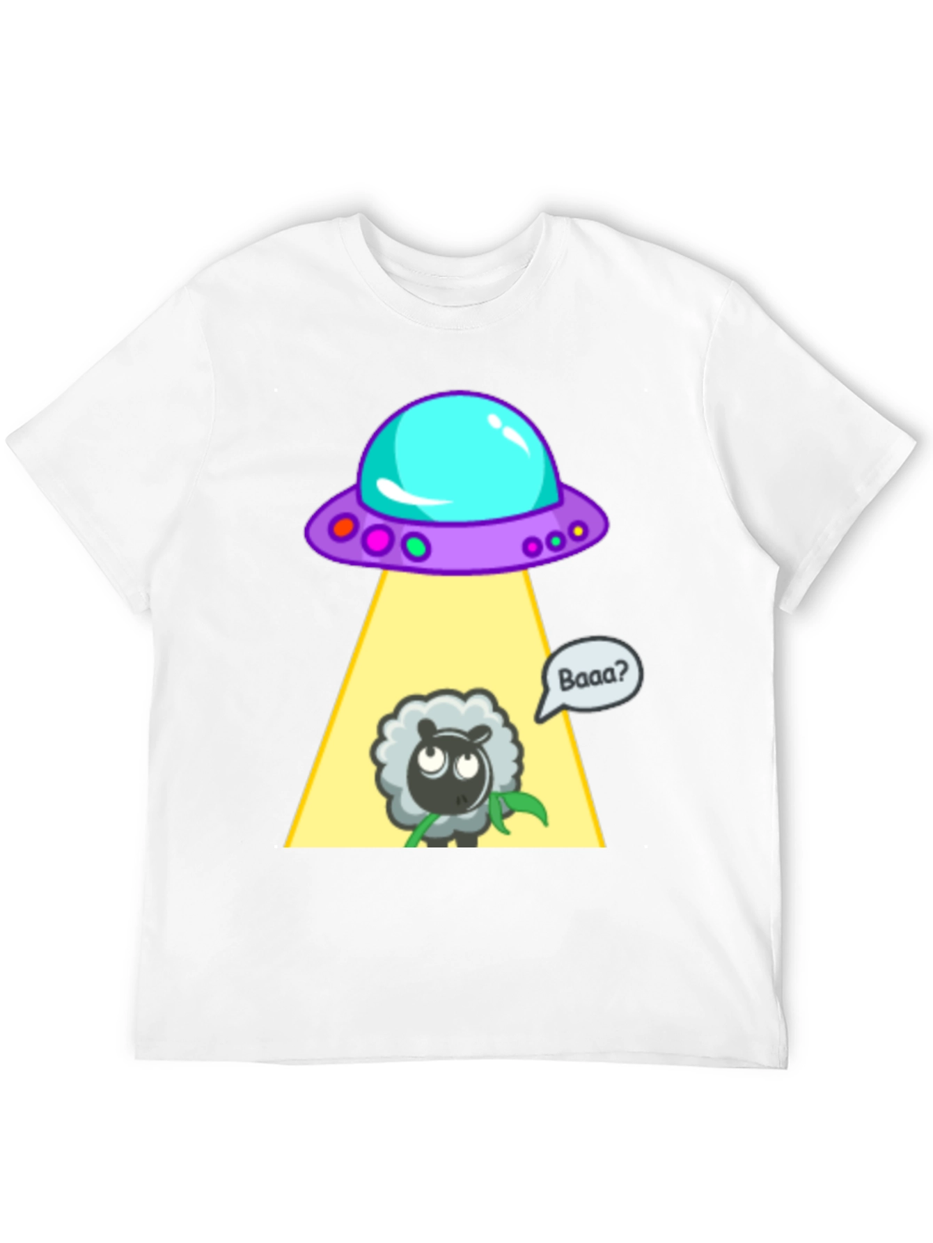 Alien Abduction Sheep Graphic T-Shirt