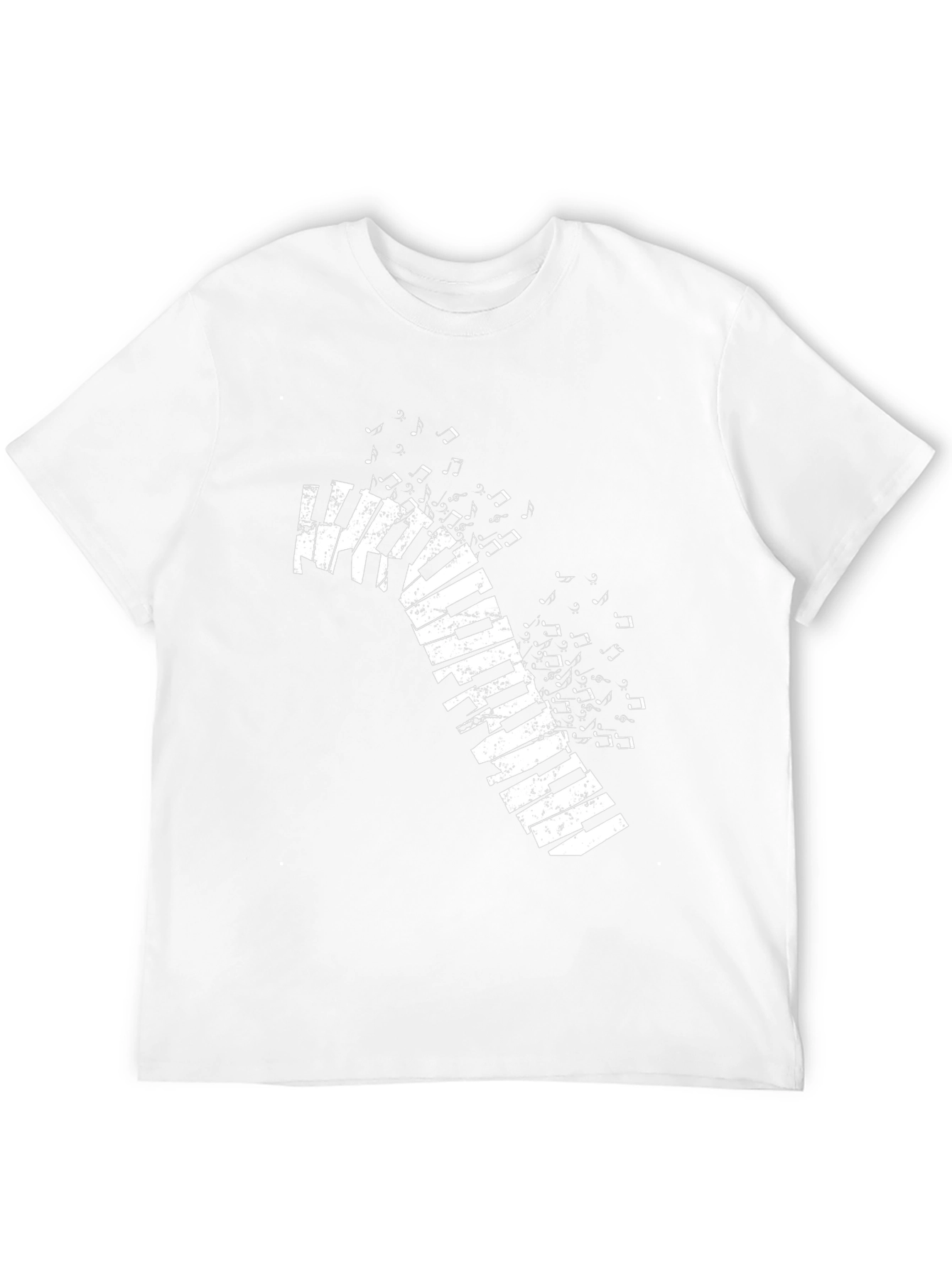 Piano Keys Music Notes Black T-Shirt