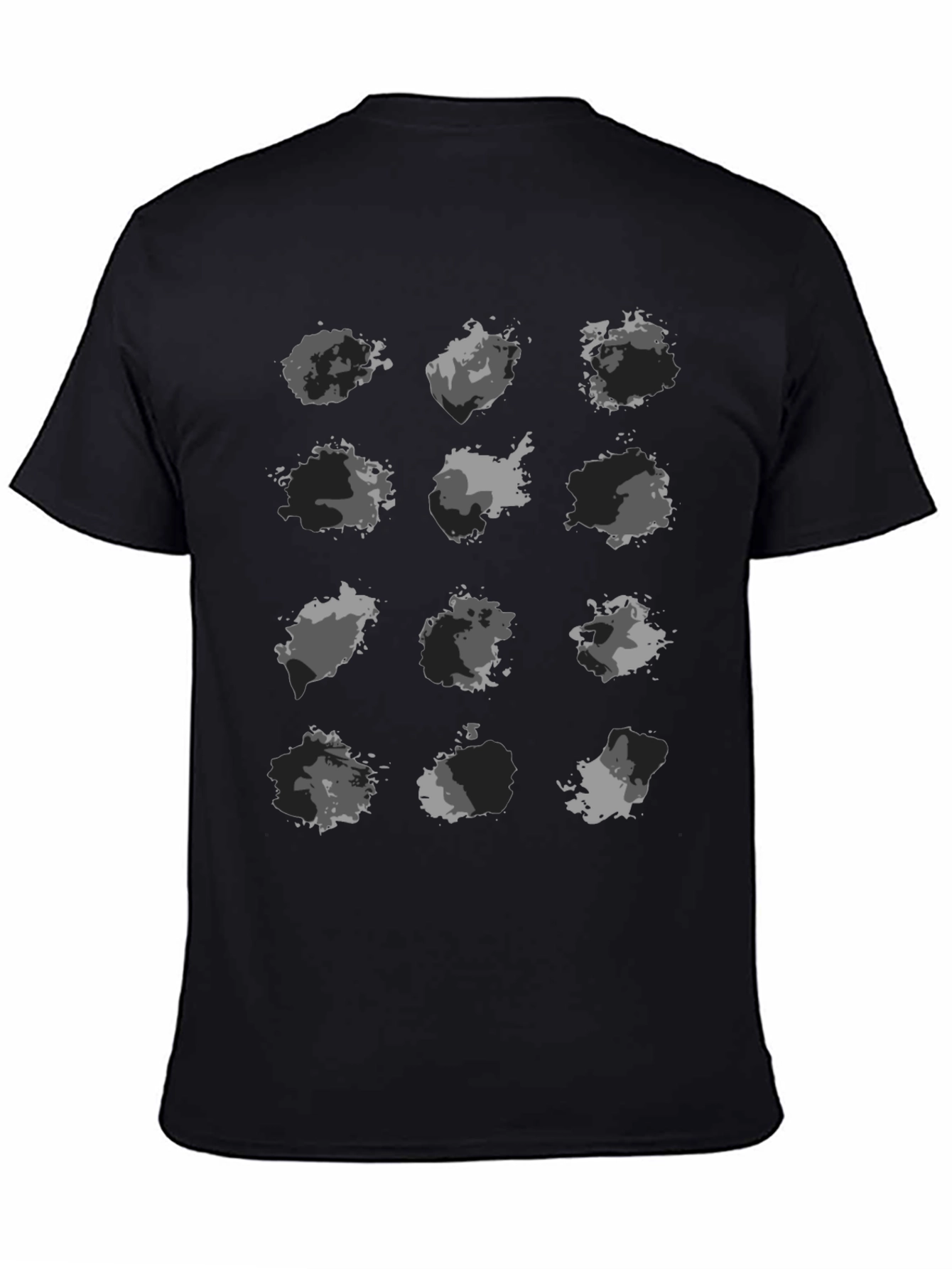 Abstract Camo Print Black T-Shirt