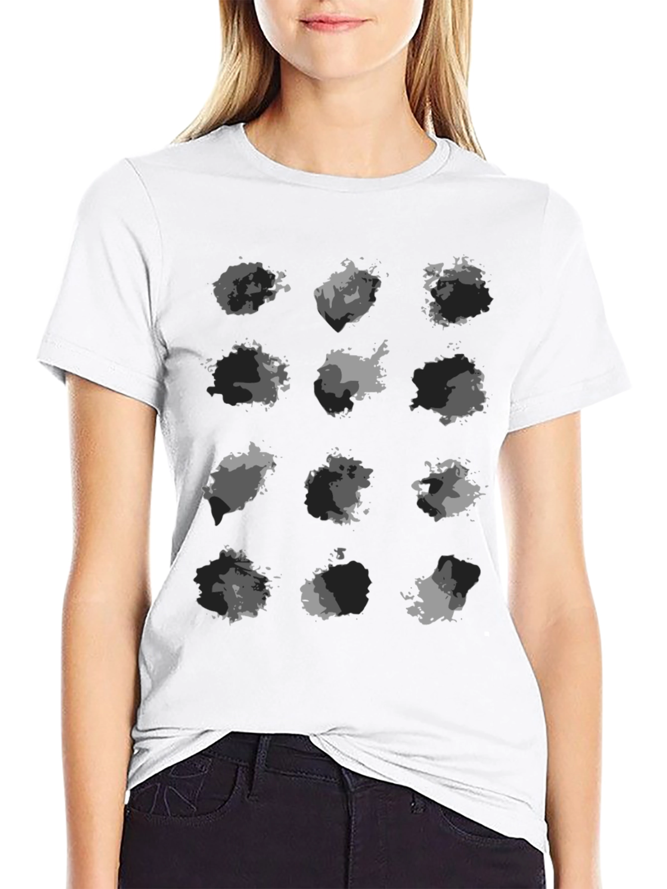 Abstract Camo Print Black T-Shirt