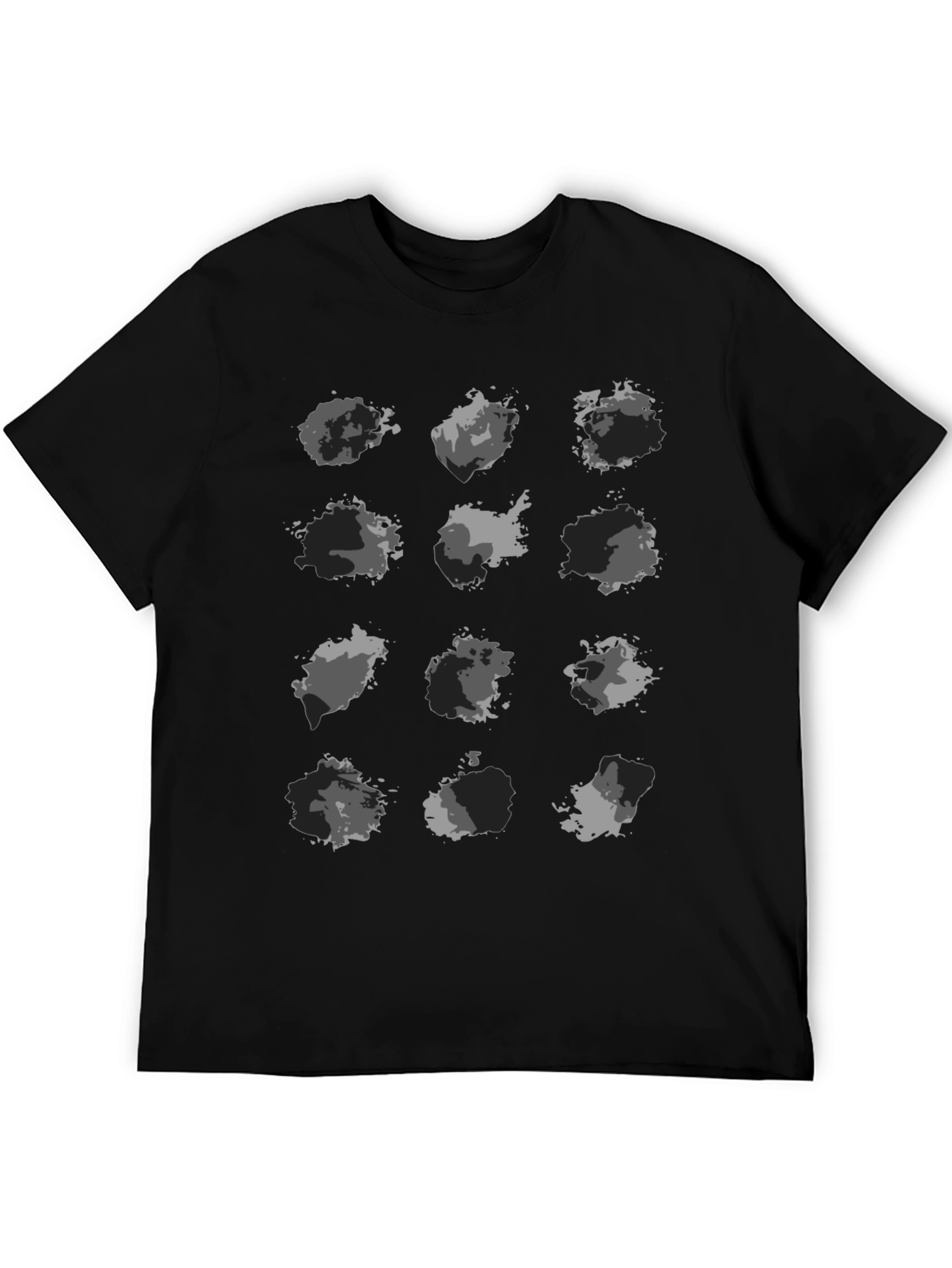 Abstract Camo Print Black T-Shirt