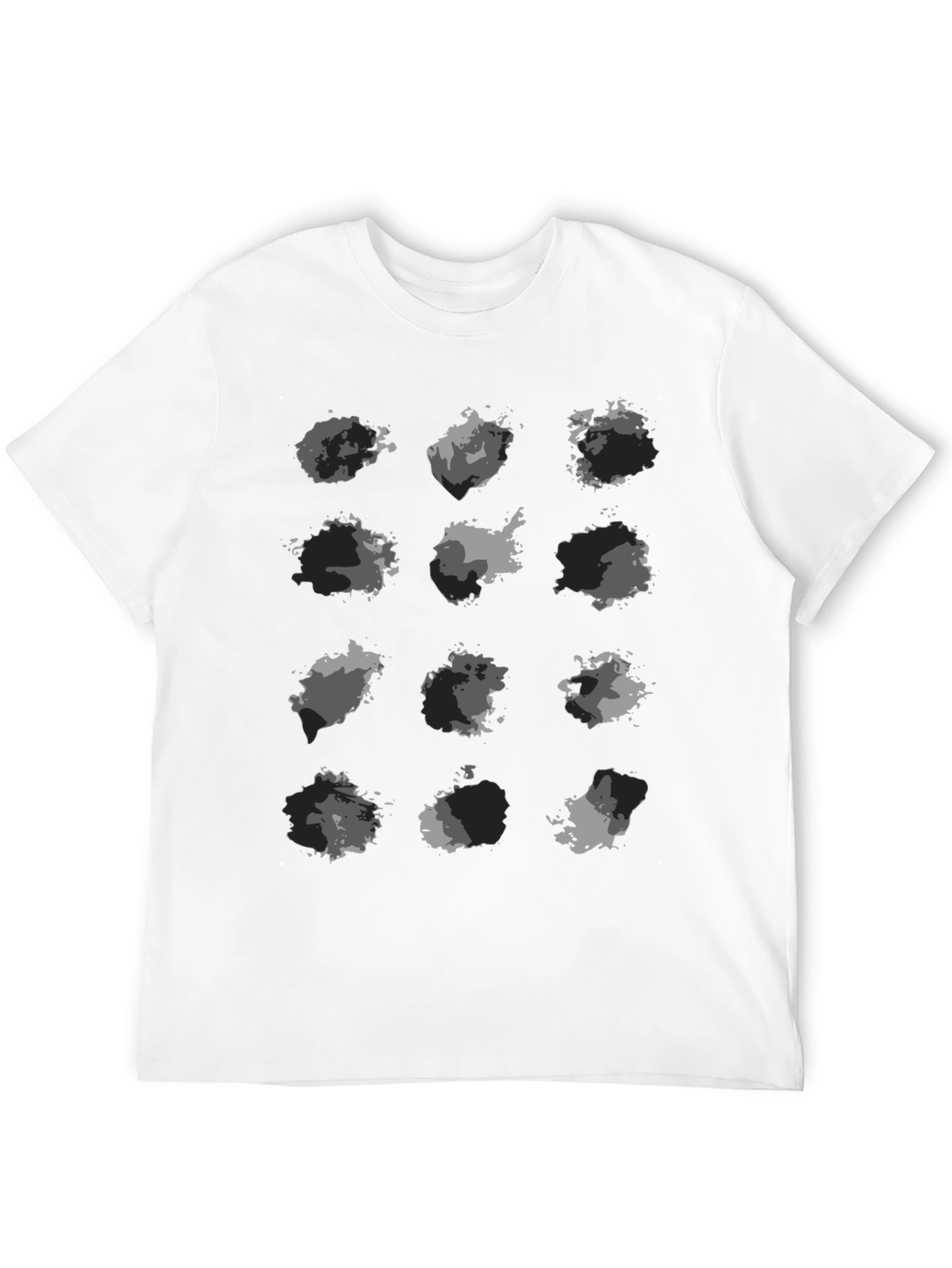 Abstract Camo Print Black T-Shirt
