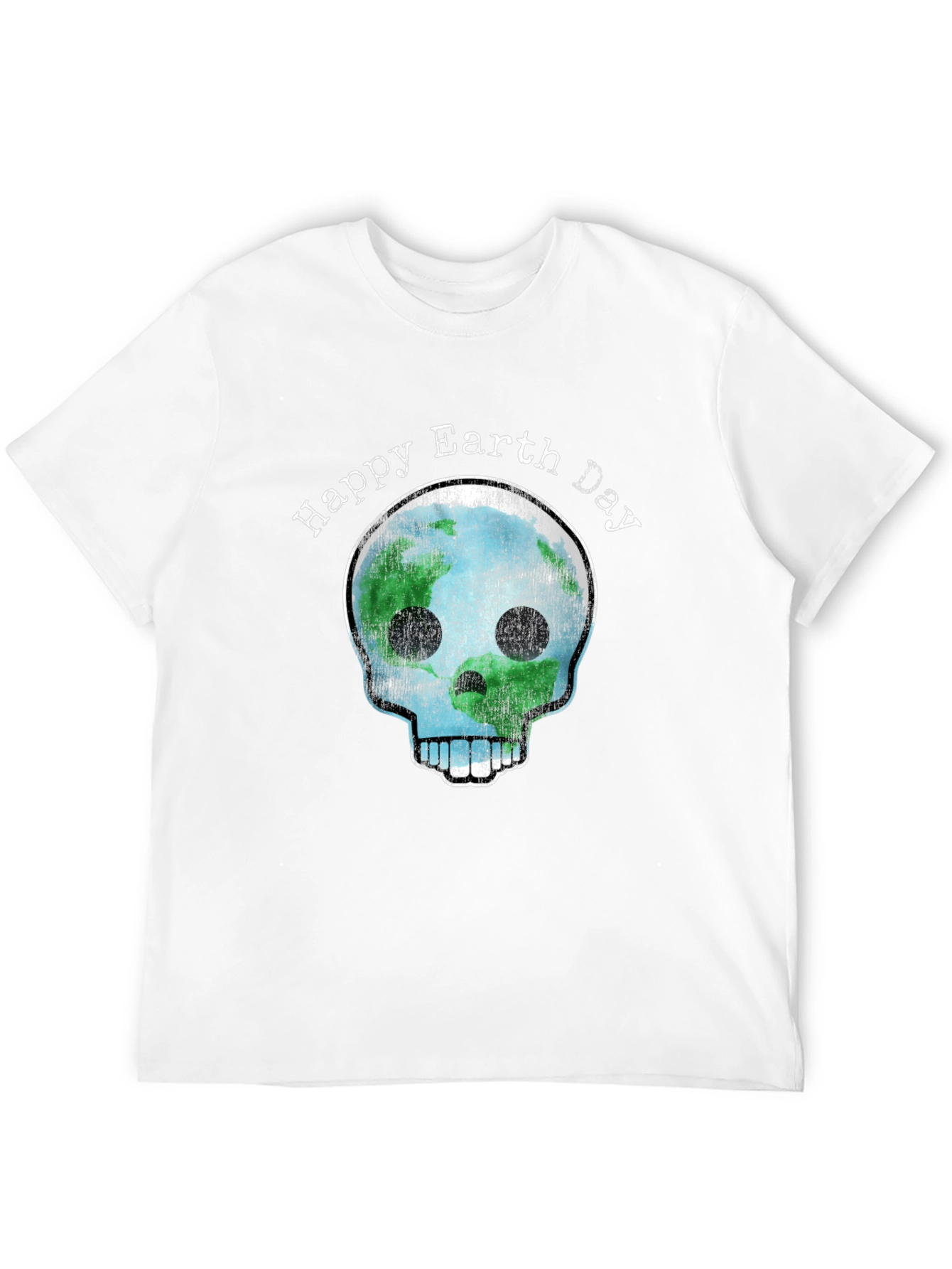 Happy Earth Day Skull Graphic T-Shirt