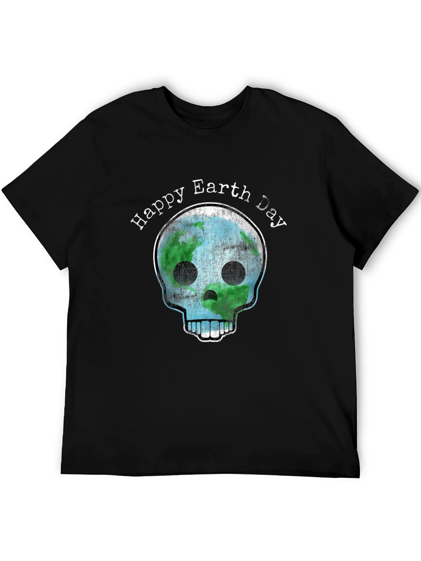 Happy Earth Day Skull Graphic T-Shirt