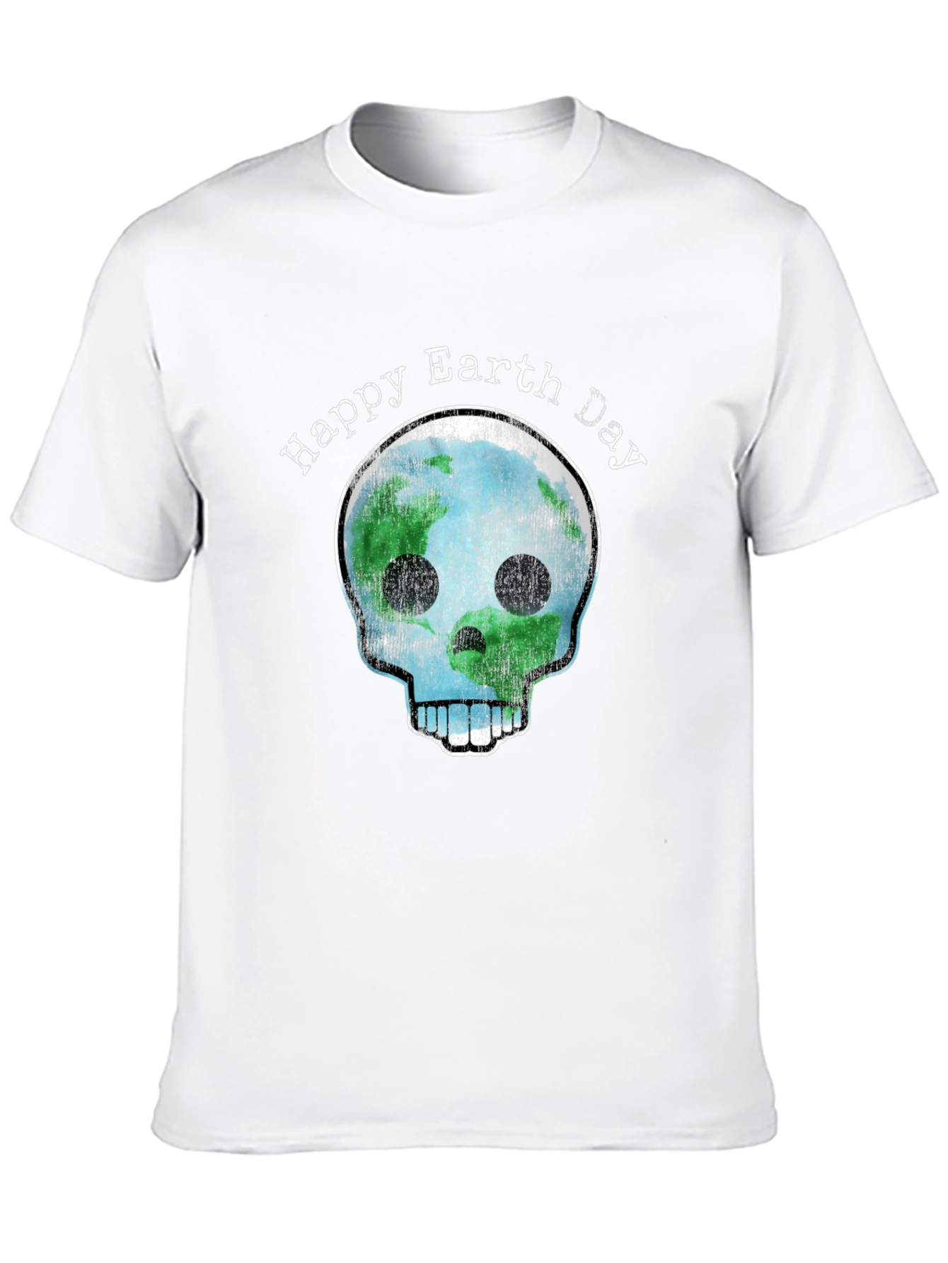 Happy Earth Day Skull Graphic T-Shirt