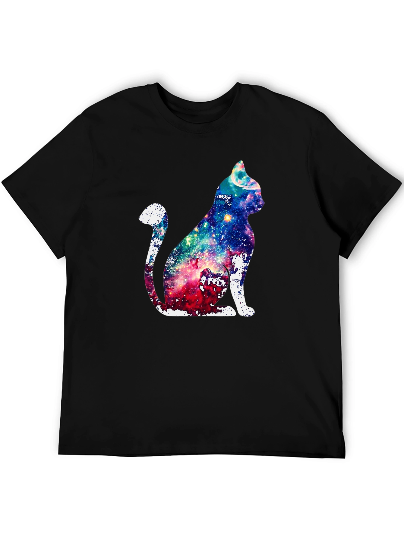 Galaxy Cat Graphic Print T-Shirt - Unique Design