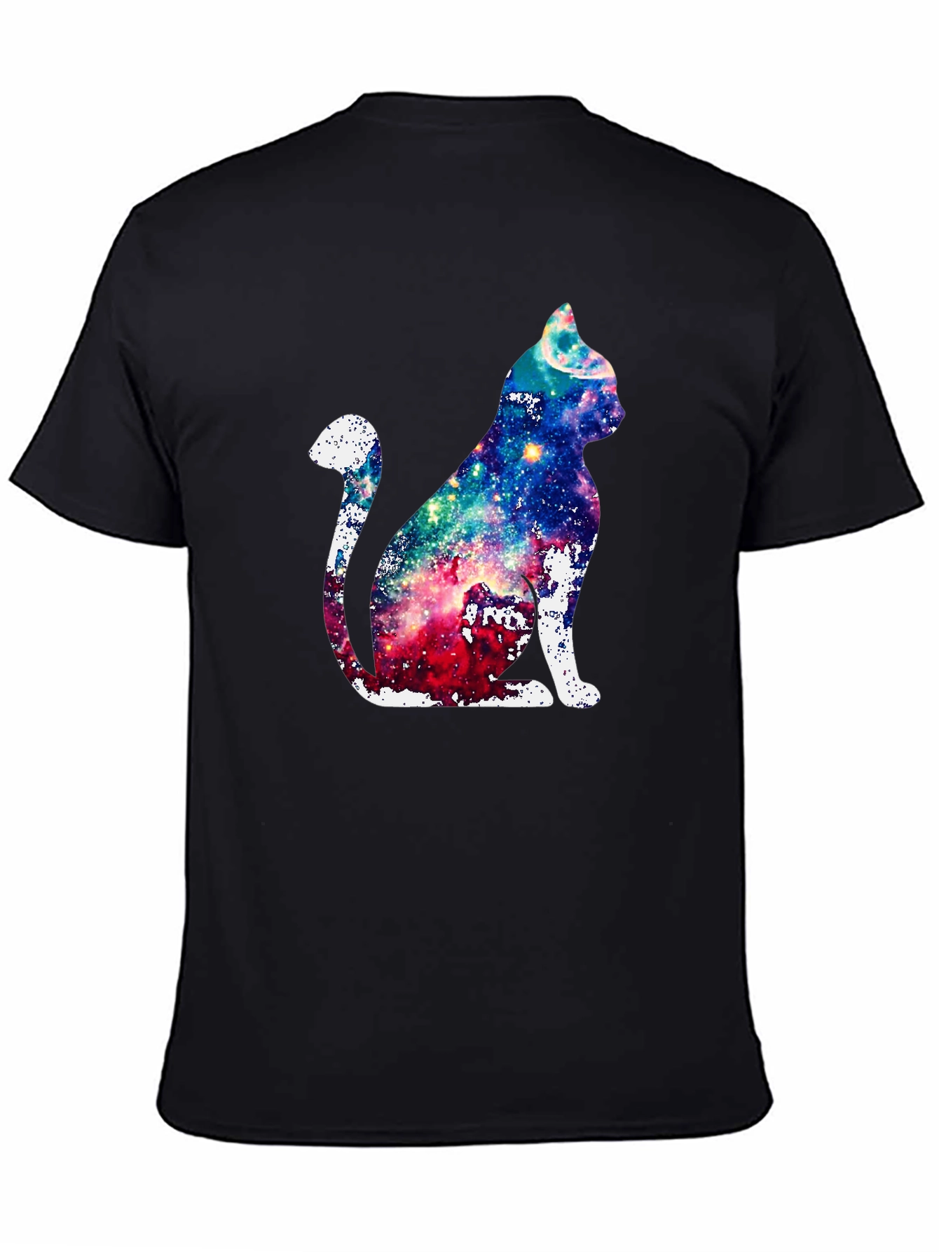 Galaxy Cat Graphic Print T-Shirt - Unique Design