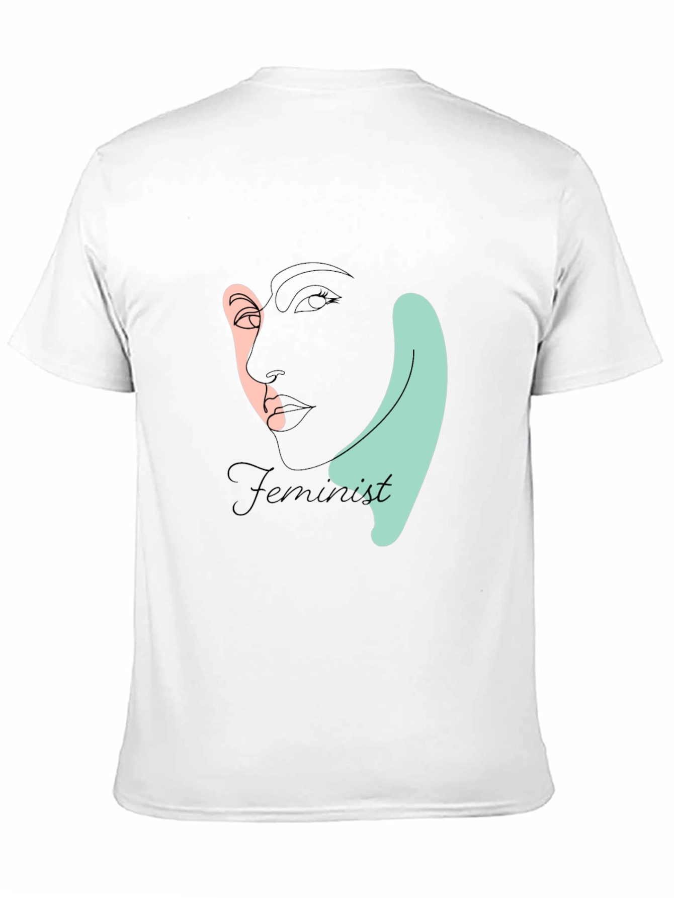Feminist Line Art T-Shirt - Black