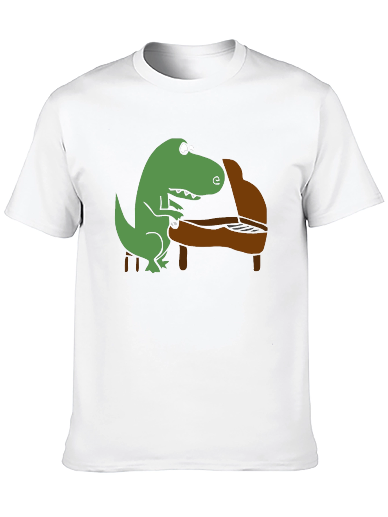 Dino Piano Player Graphic T-Shirt - Black