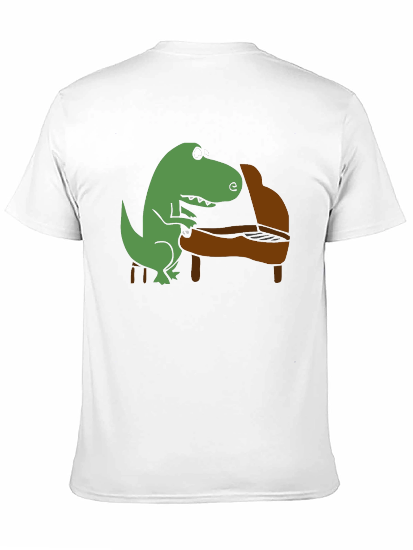 Dino Piano Player Graphic T-Shirt - Black