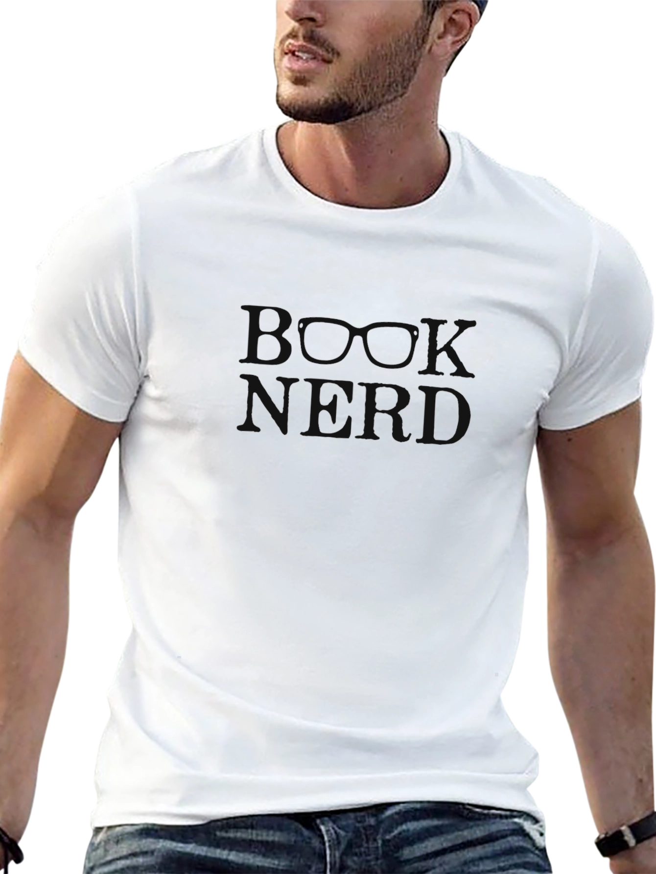 Book Nerd Black Crewneck T-Shirt