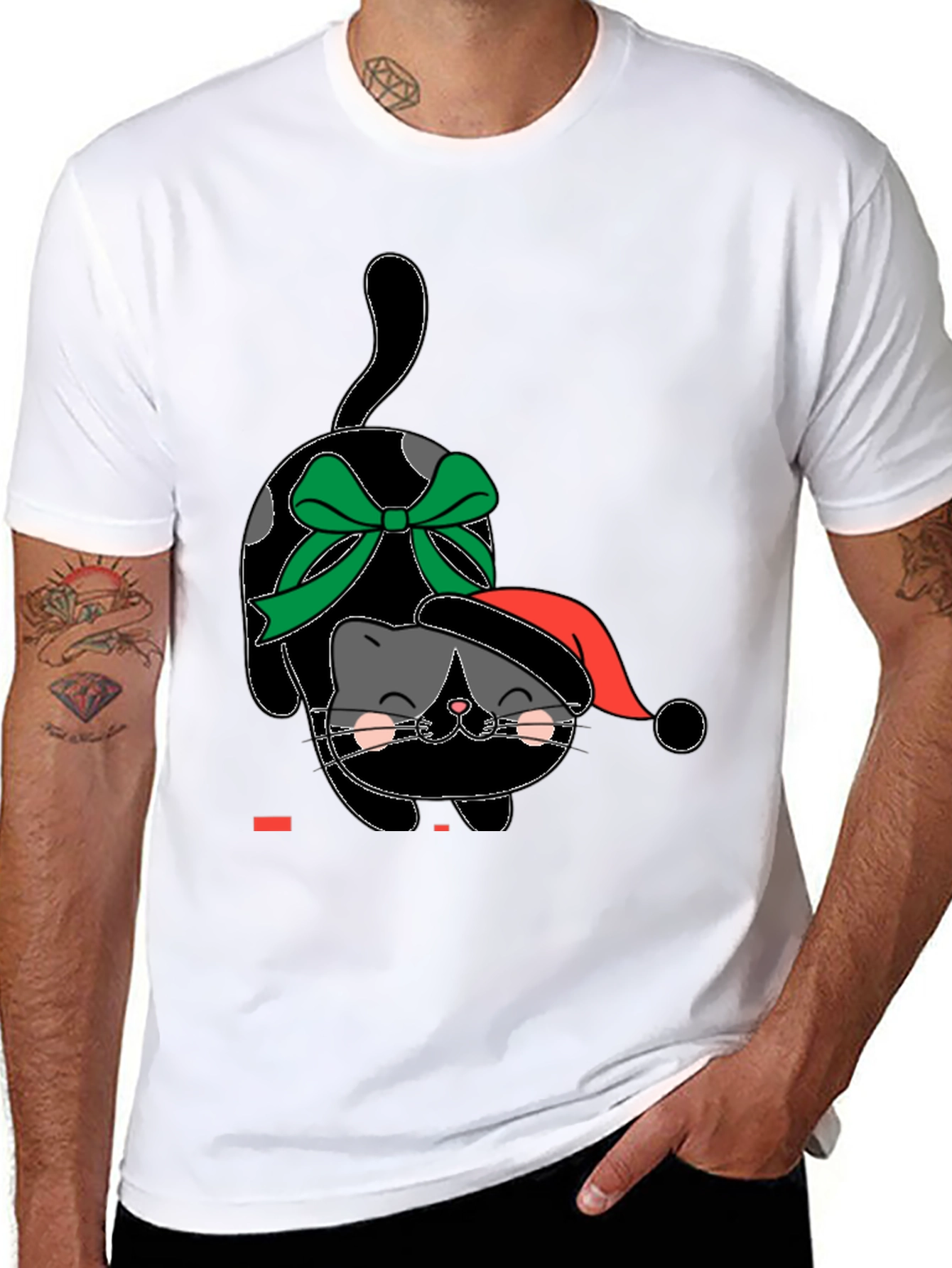 Festive Feline Tee - Holiday Cat Shirt