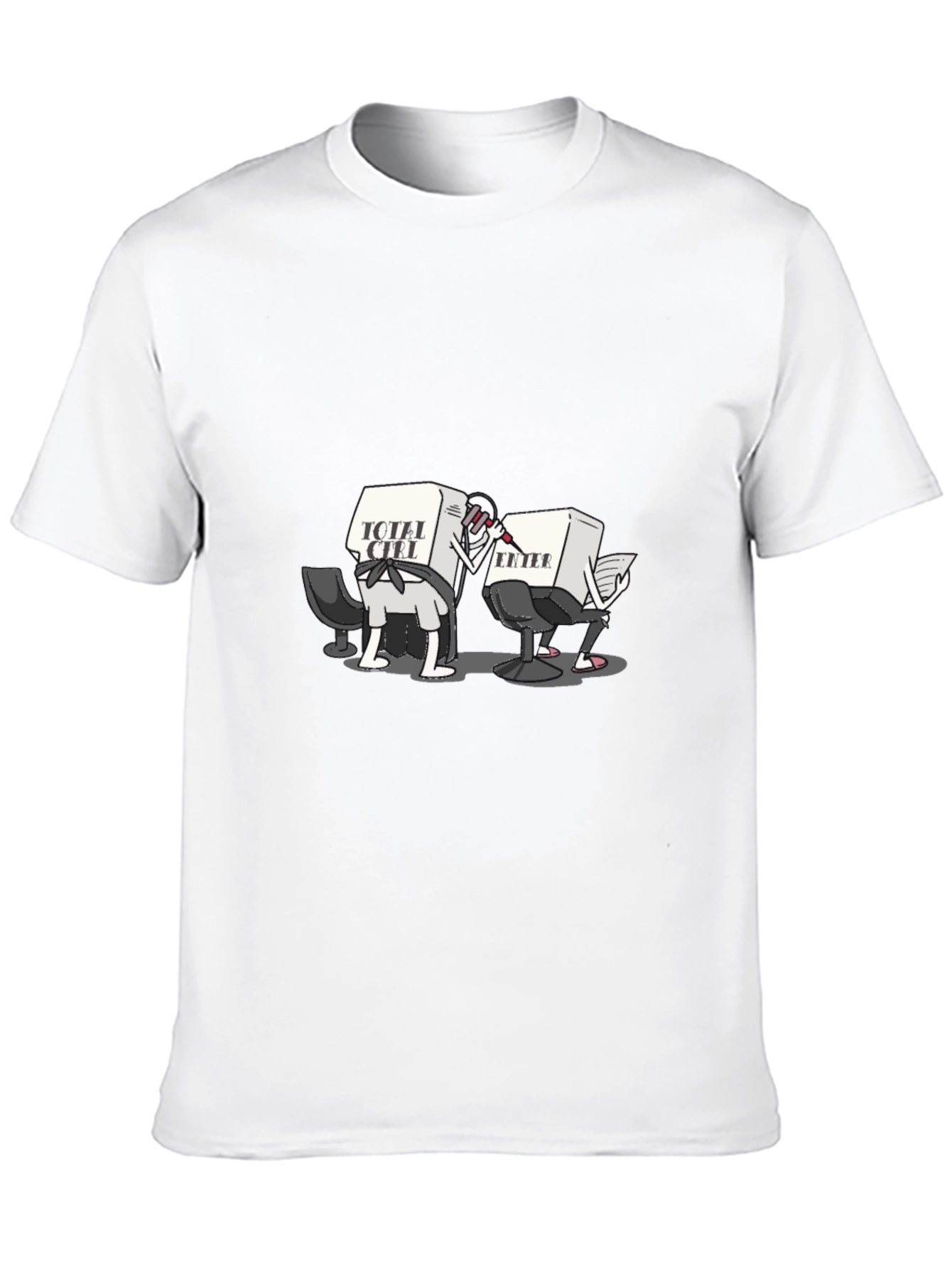 Funny Computer Key Cartoon Black T-Shirt