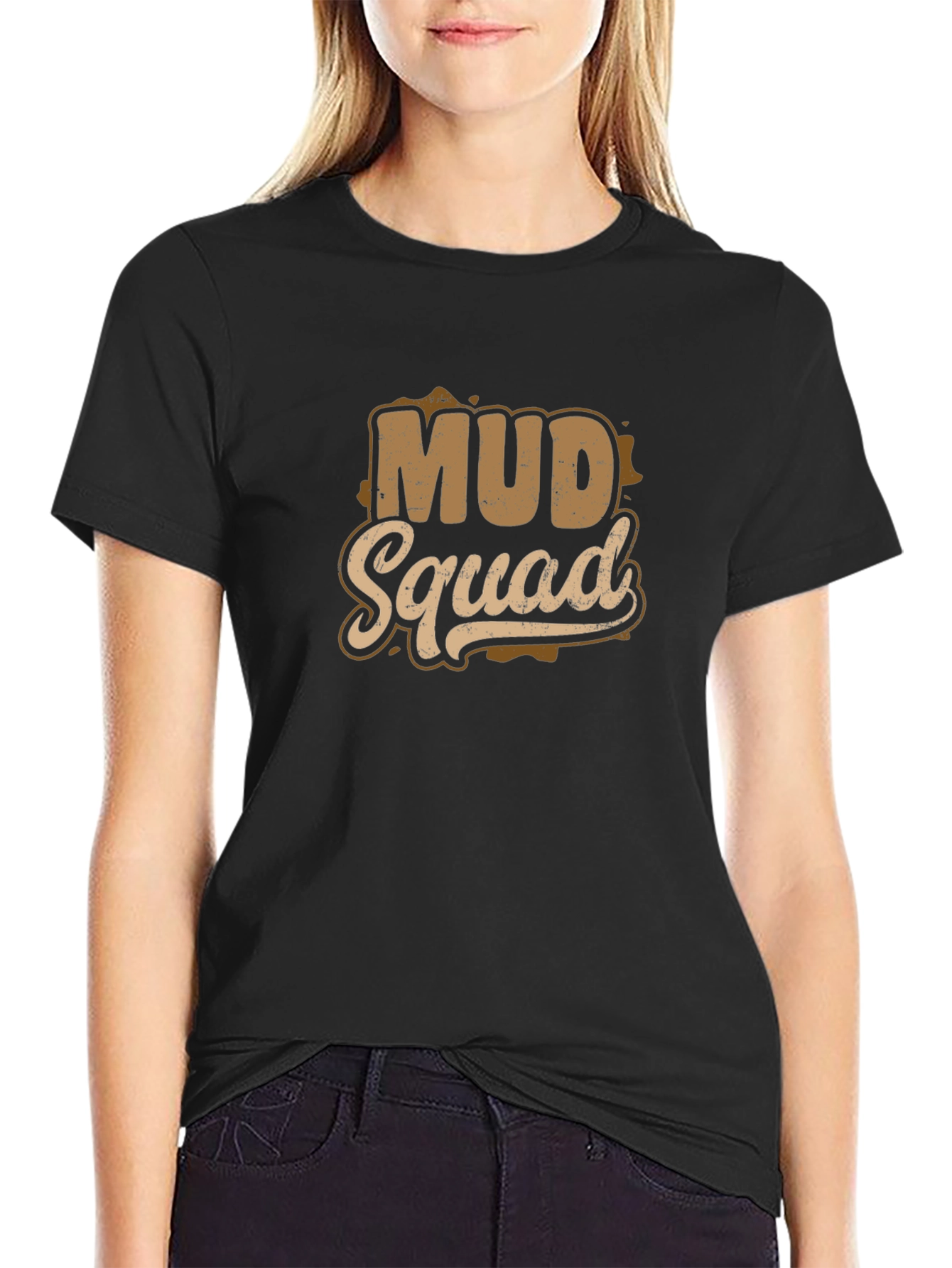 Mud Squad Graphic Tee - Black Cotton T-Shirt