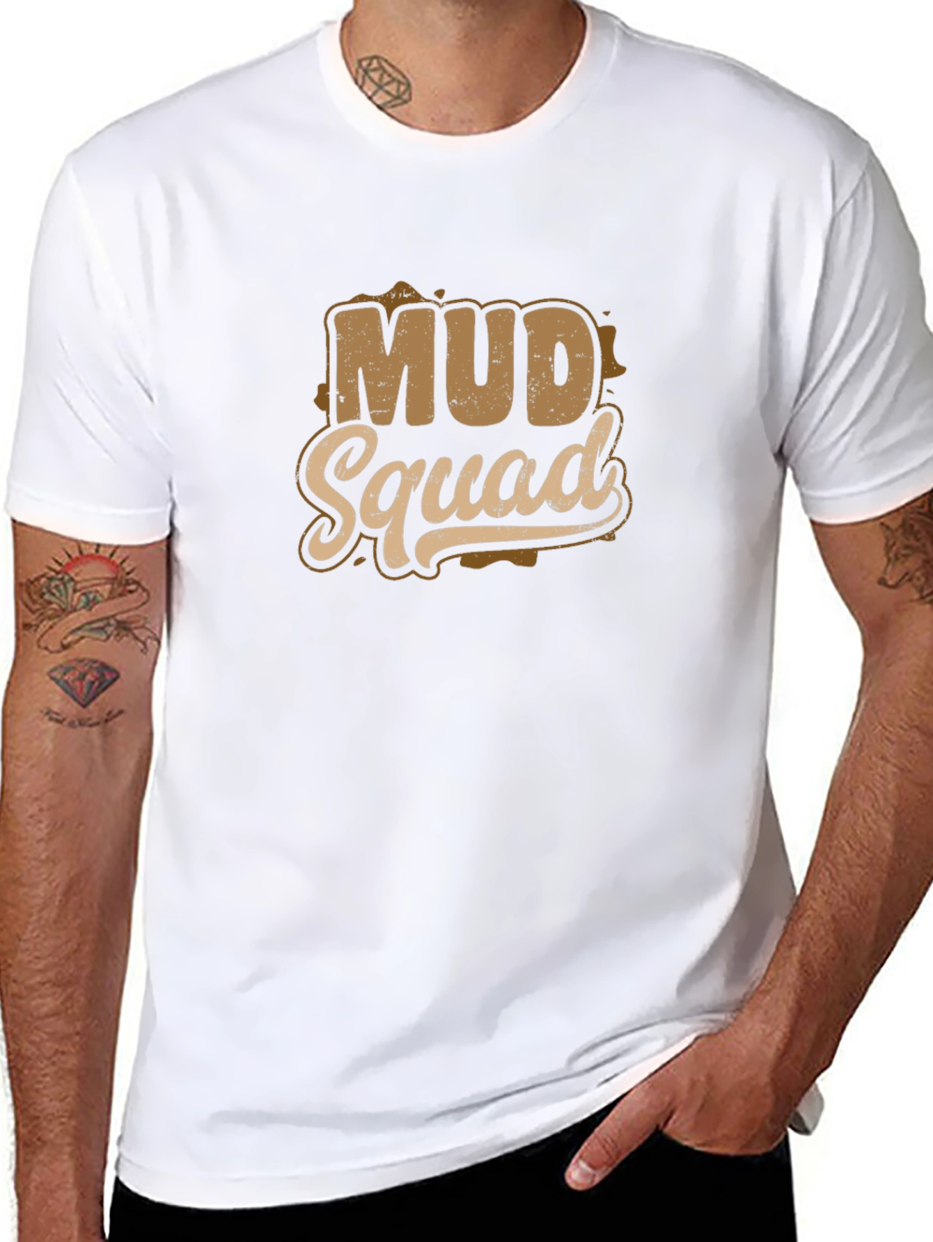 Mud Squad Graphic Tee - Black Cotton T-Shirt