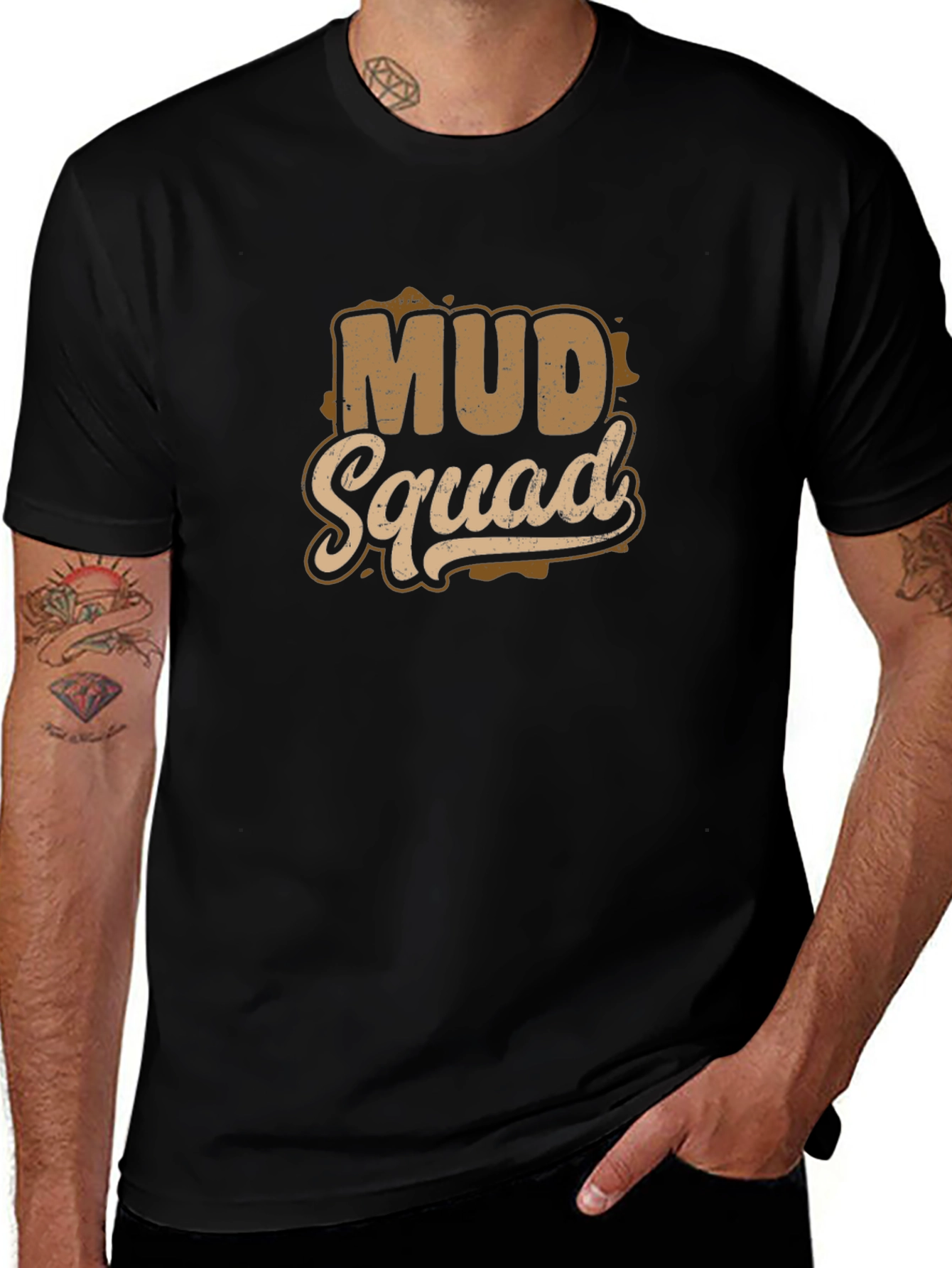 Mud Squad Graphic Tee - Black Cotton T-Shirt