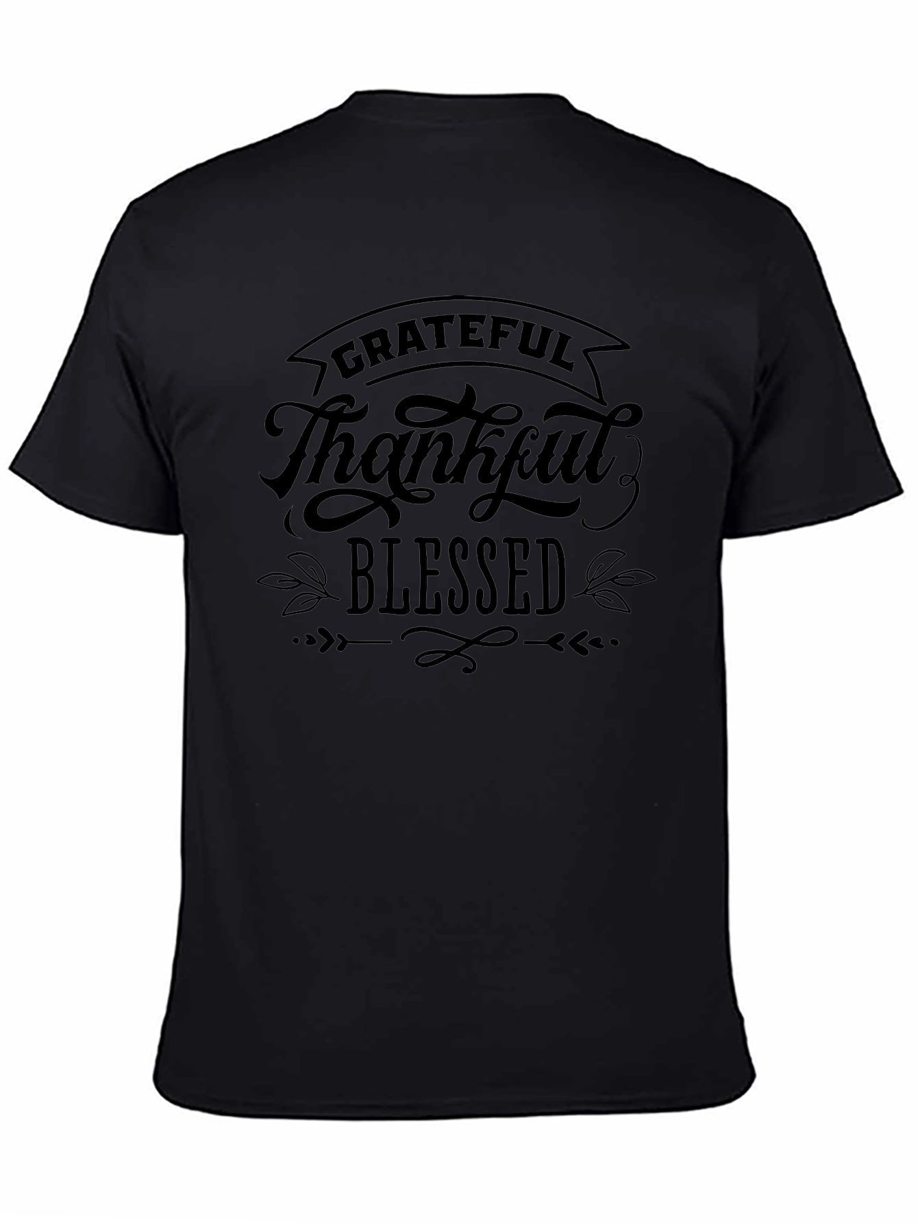 Grateful Thankful Blessed Black T-Shirt