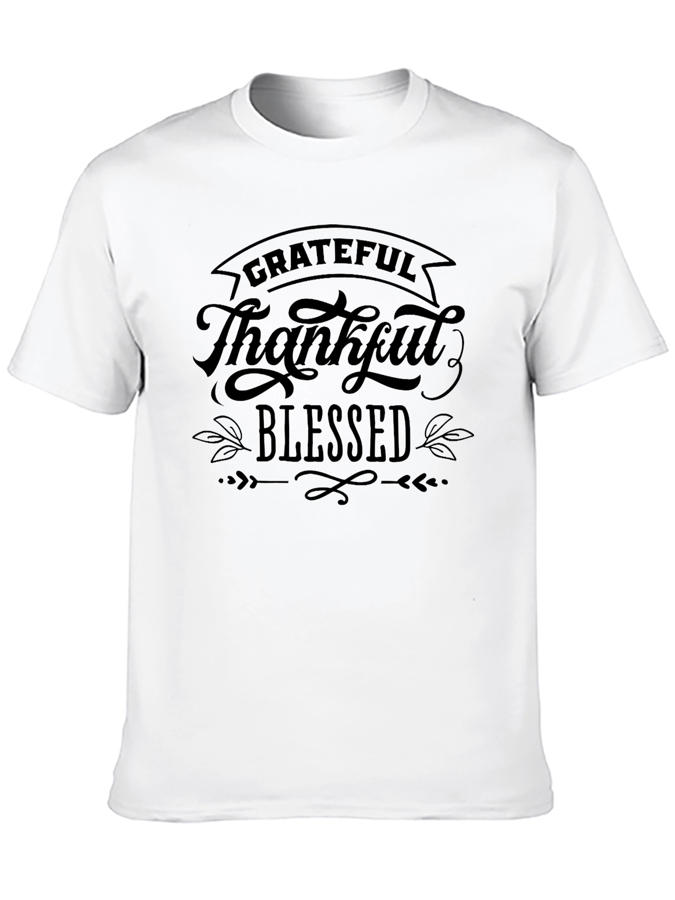 Grateful Thankful Blessed Black T-Shirt