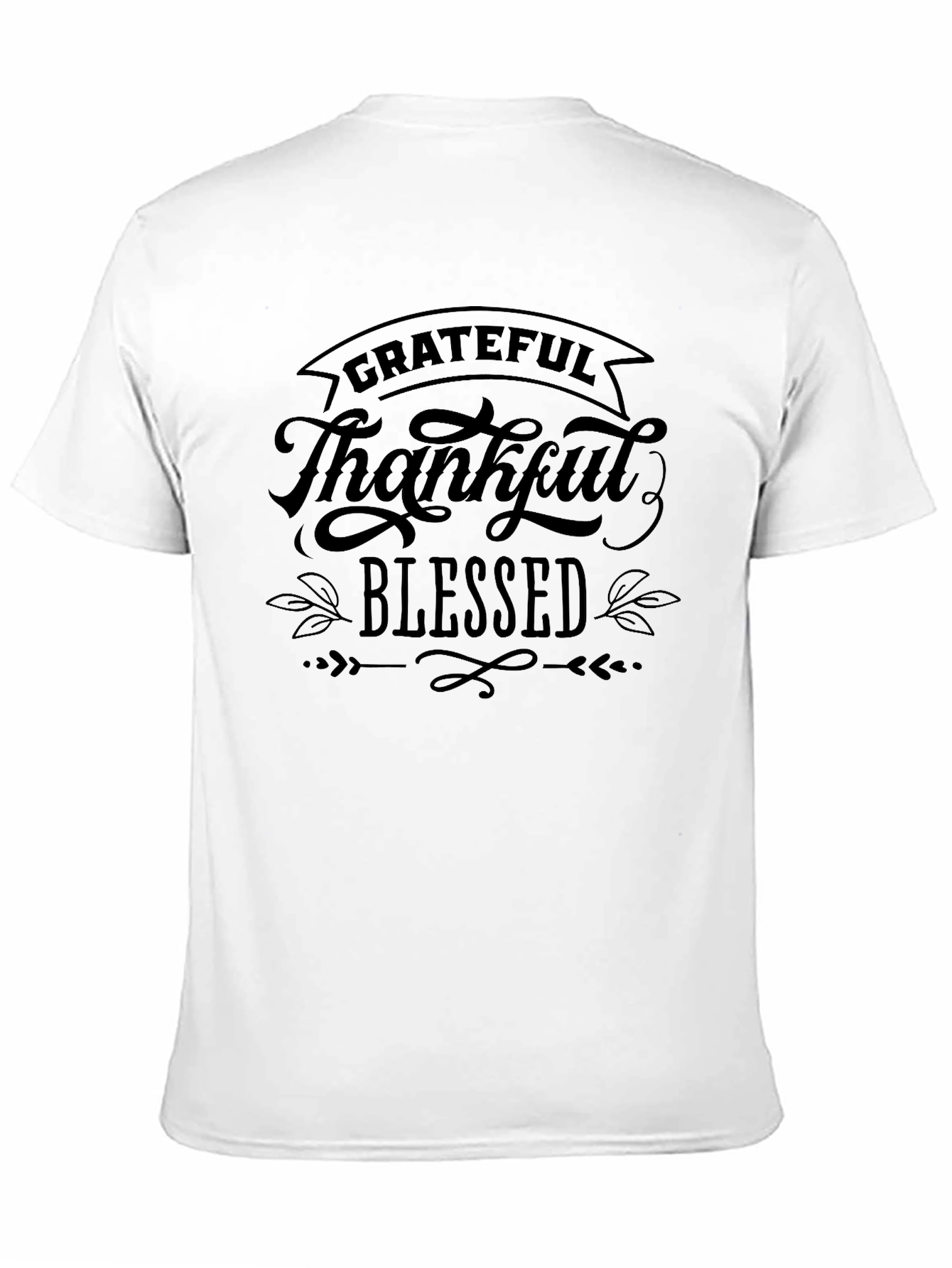 Grateful Thankful Blessed Black T-Shirt