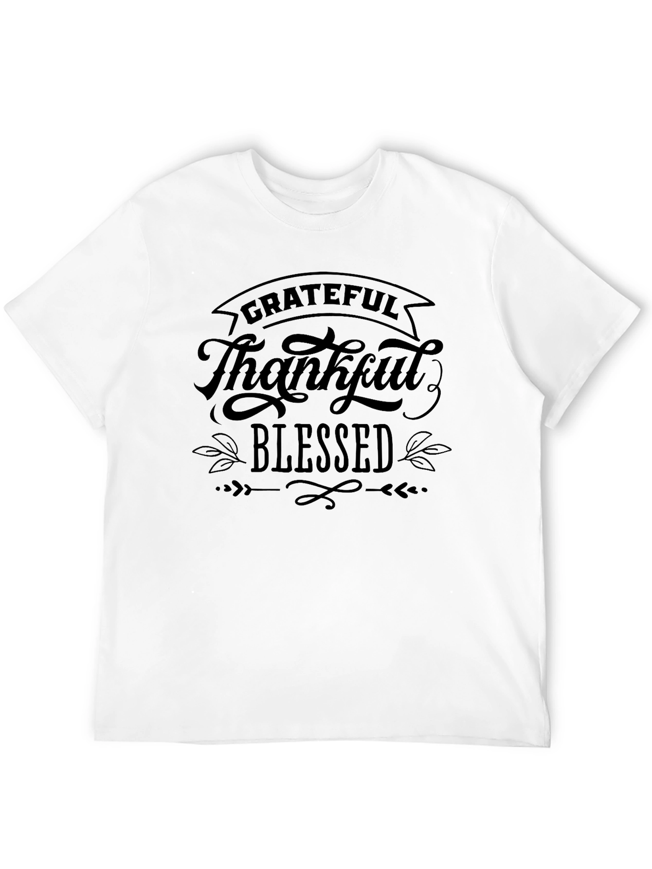 Grateful Thankful Blessed Black T-Shirt