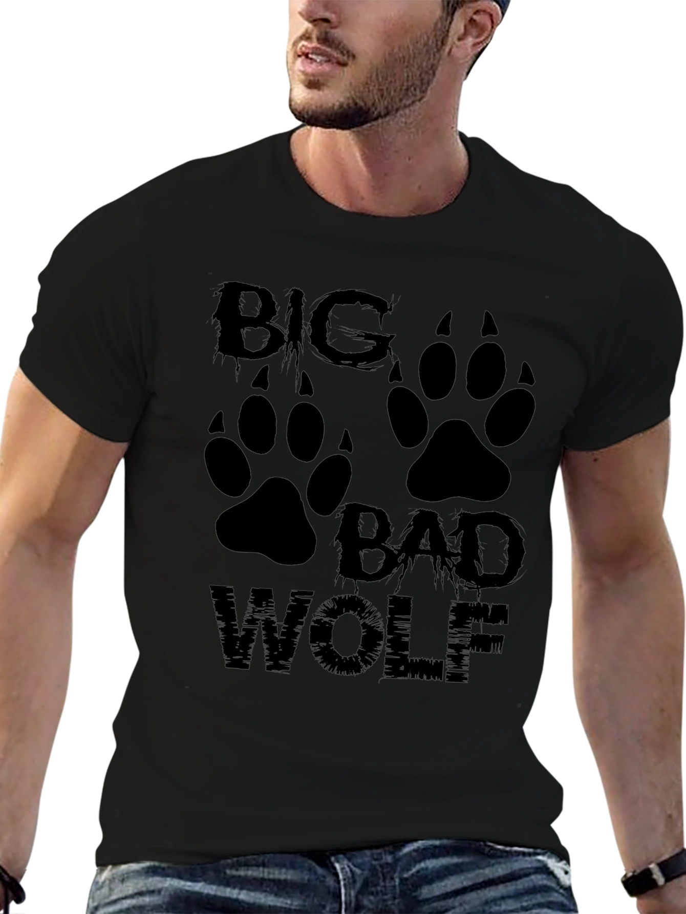 Big Bad Wolf Graphic Tee - Mens Black T-Shirt