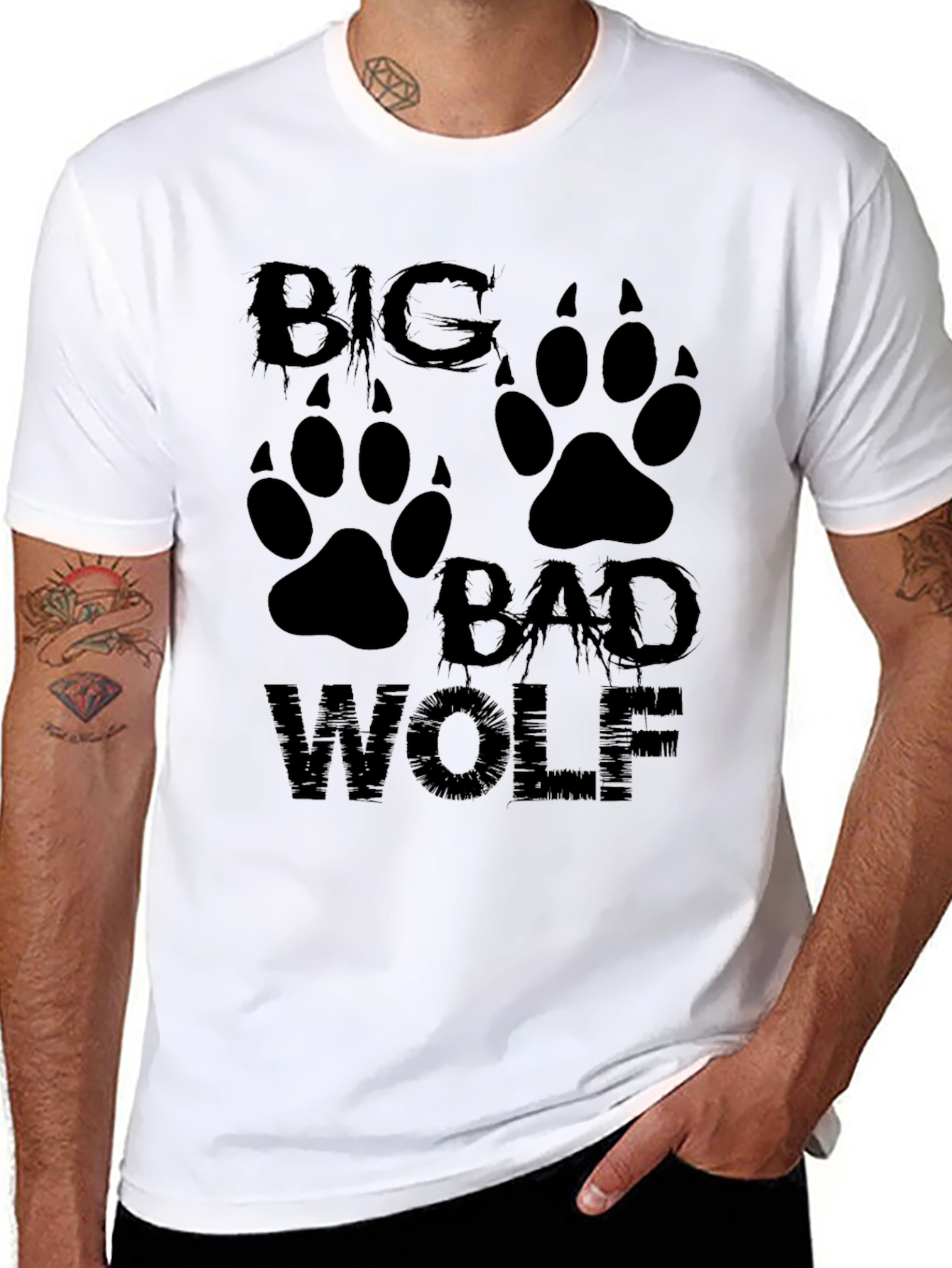 Big Bad Wolf Graphic Tee - Mens Black T-Shirt