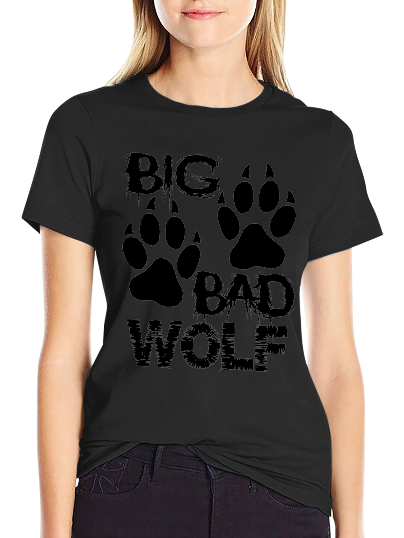 Big Bad Wolf Graphic Tee - Mens Black T-Shirt