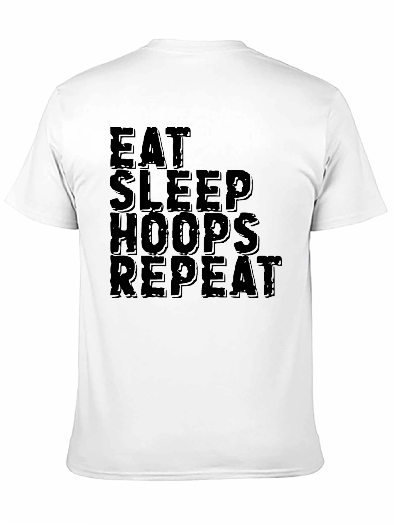 Eat Sleep Hoops Repeat Black Graphic T-Shirt