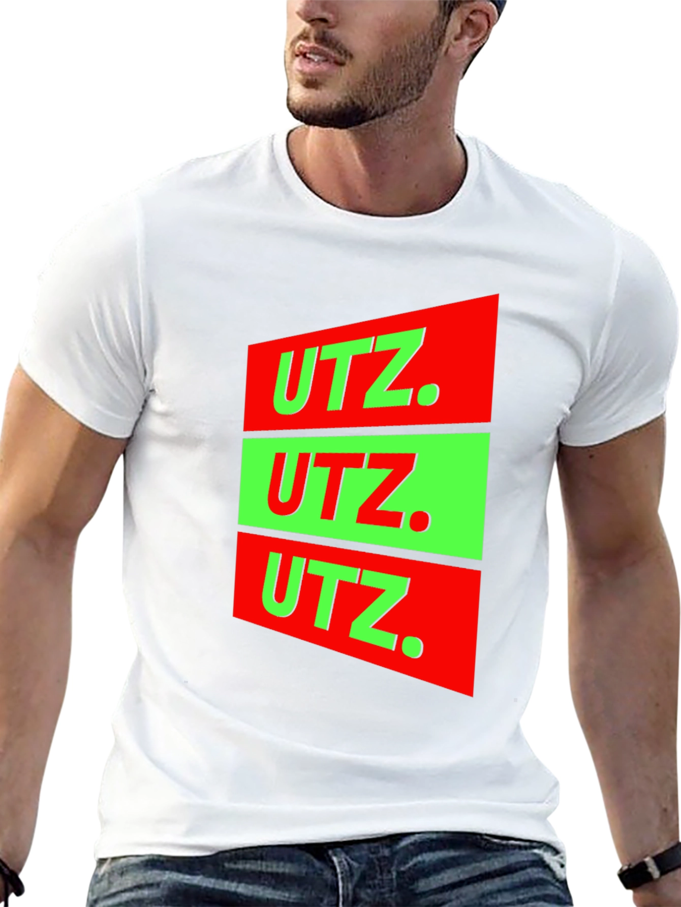 UTZ Graphic Tee - Bold Red & Green Design