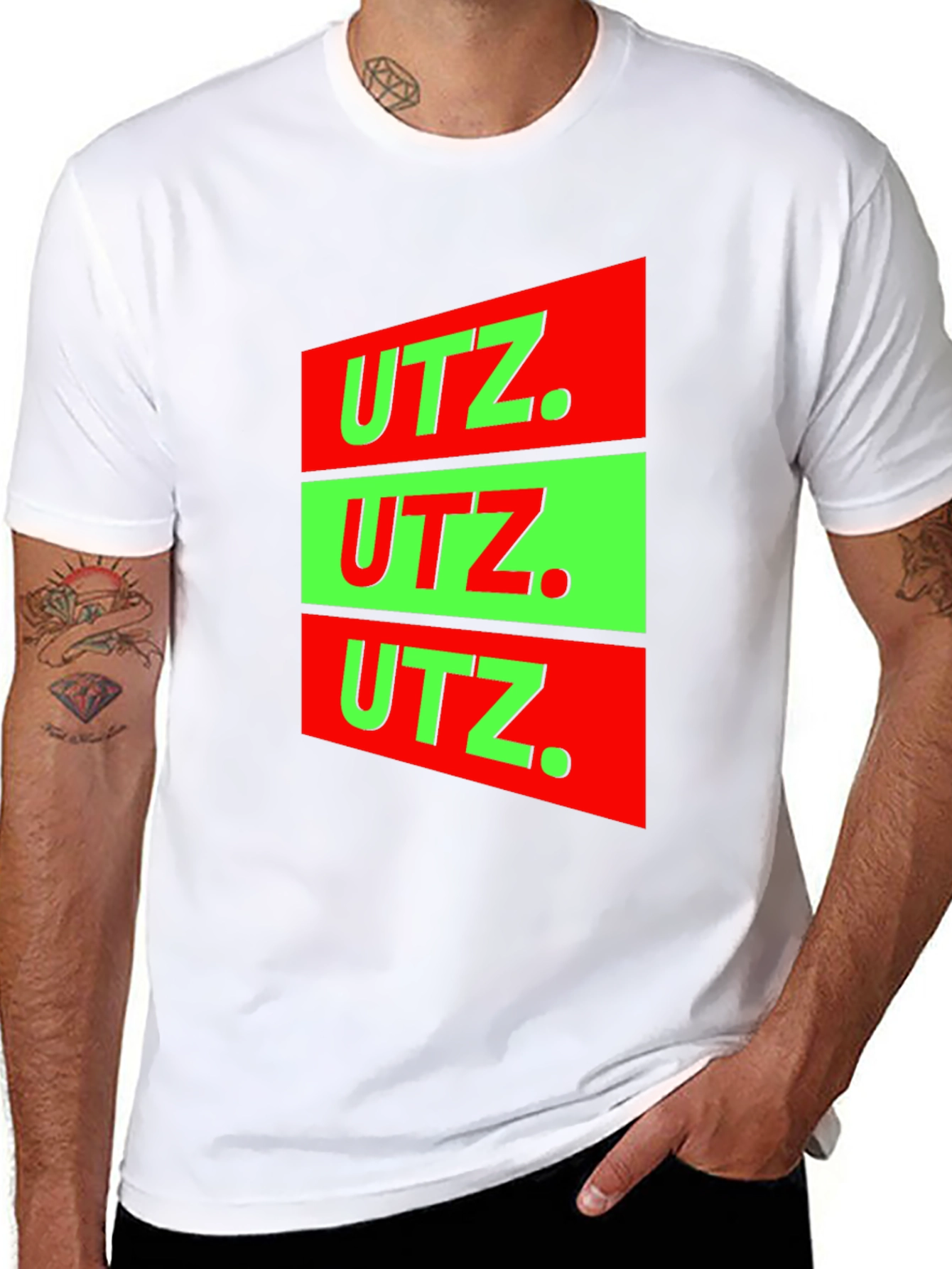 UTZ Graphic Tee - Bold Red & Green Design