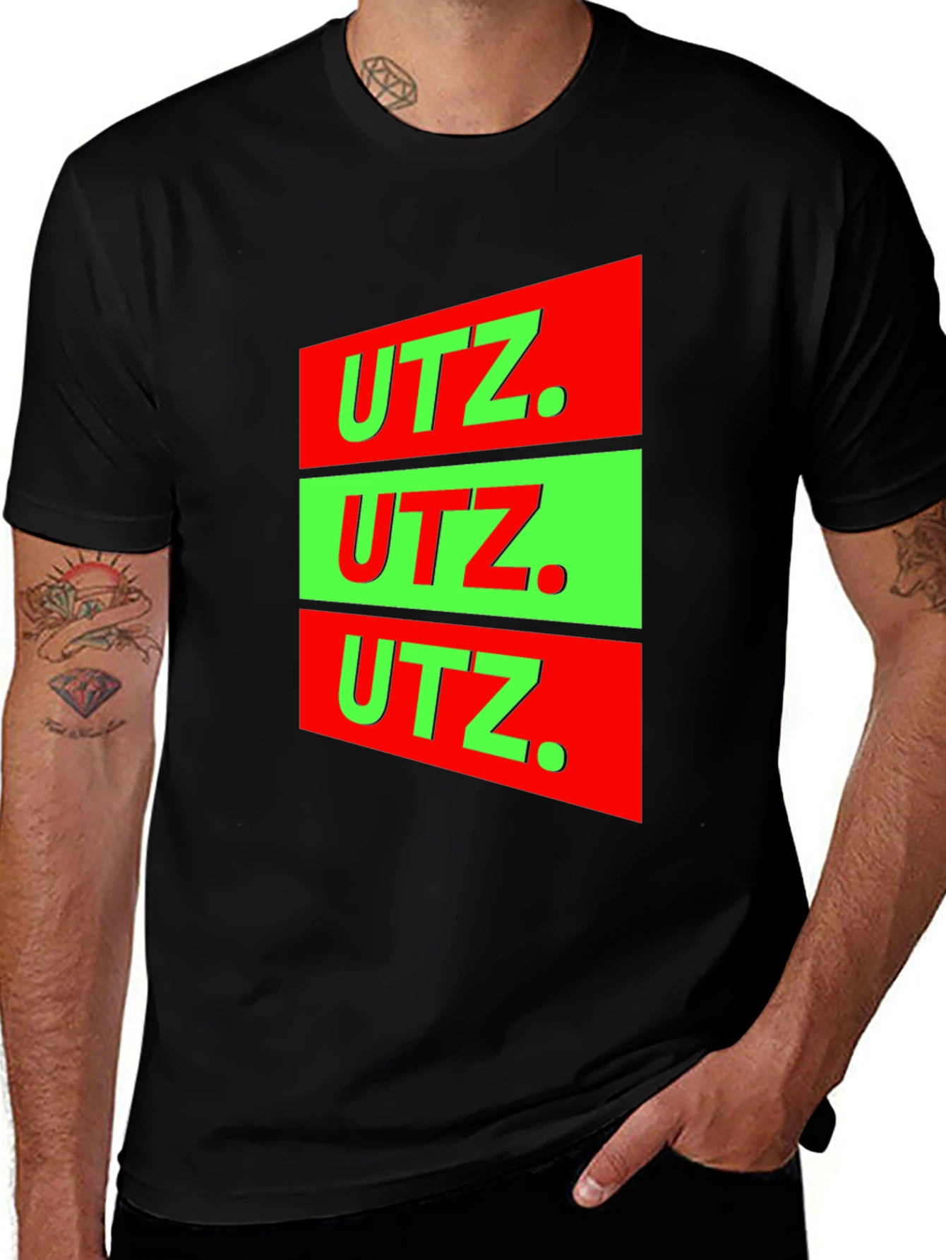 UTZ Graphic Tee - Bold Red & Green Design
