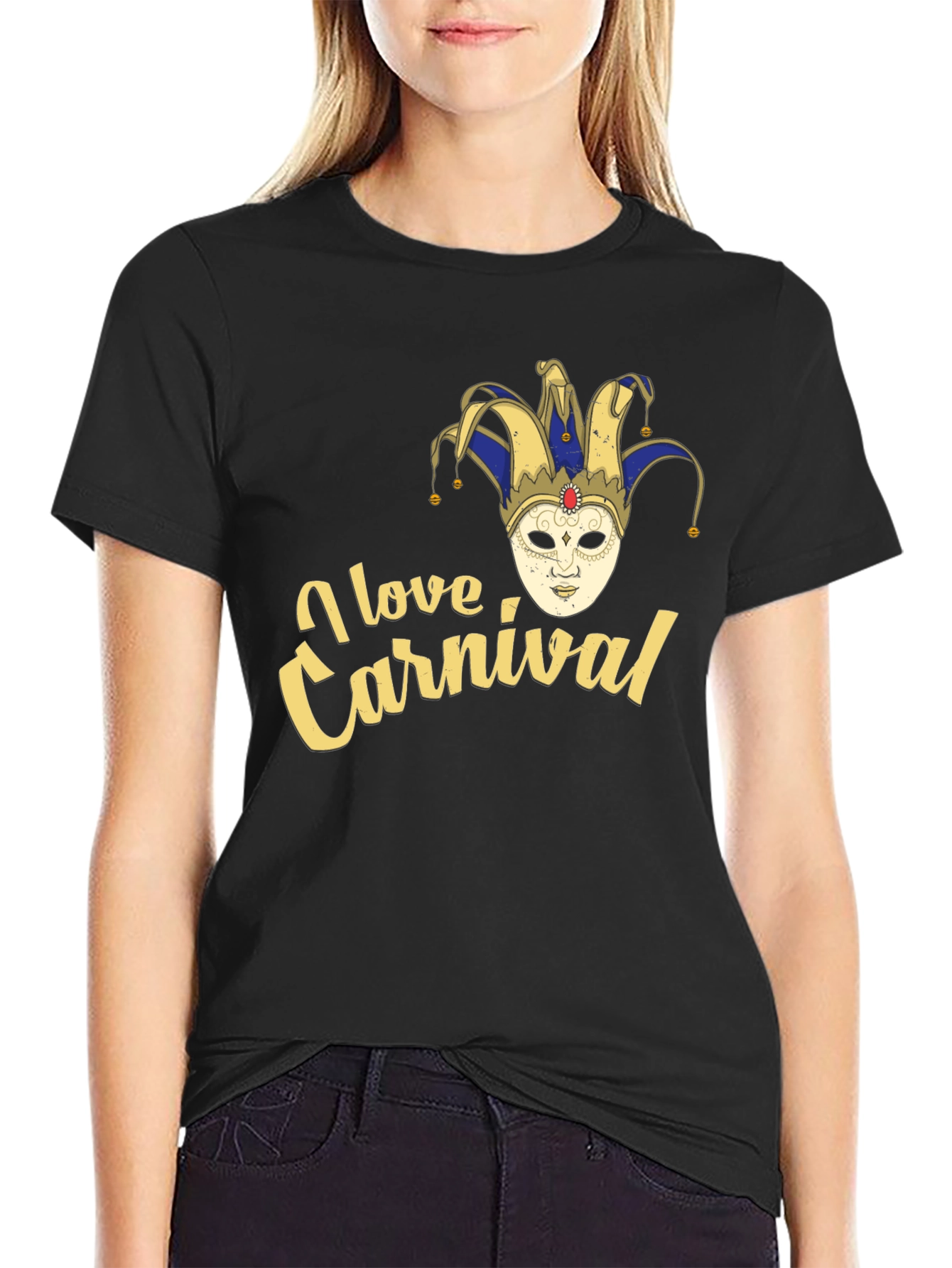 I Love Carnival Jester Mask T-Shirt