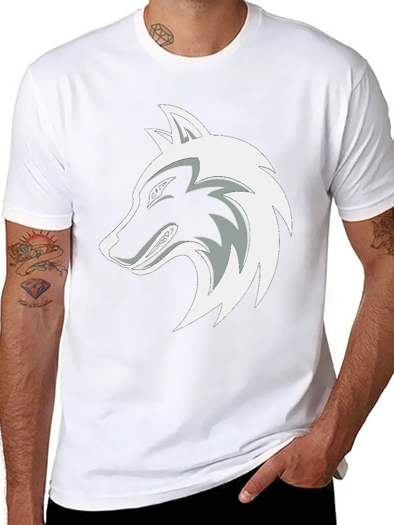 Wolf Graphic Black T-Shirt - Stylish Mens Tee