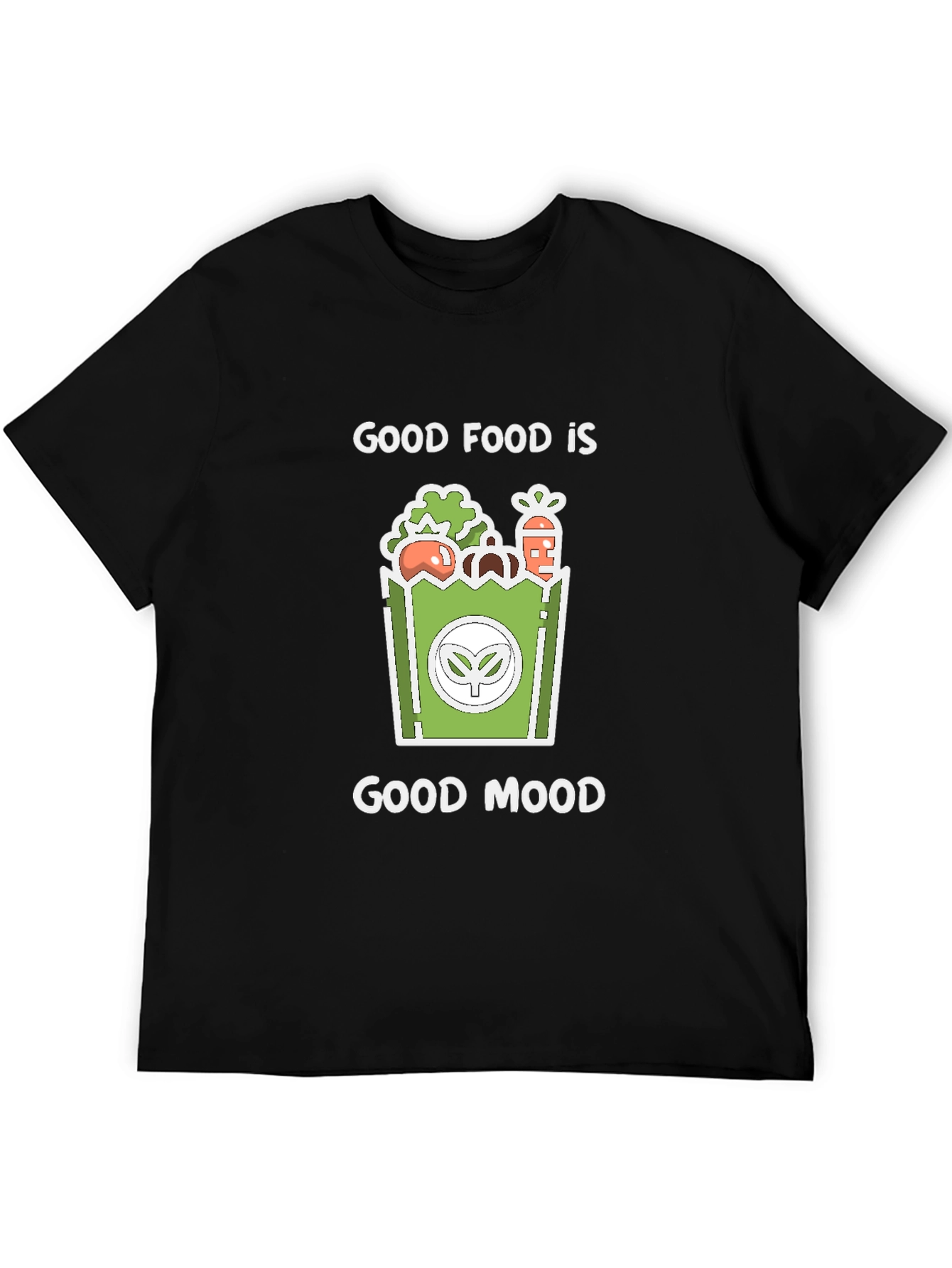Good Food Good Mood Graphic Tee - Black