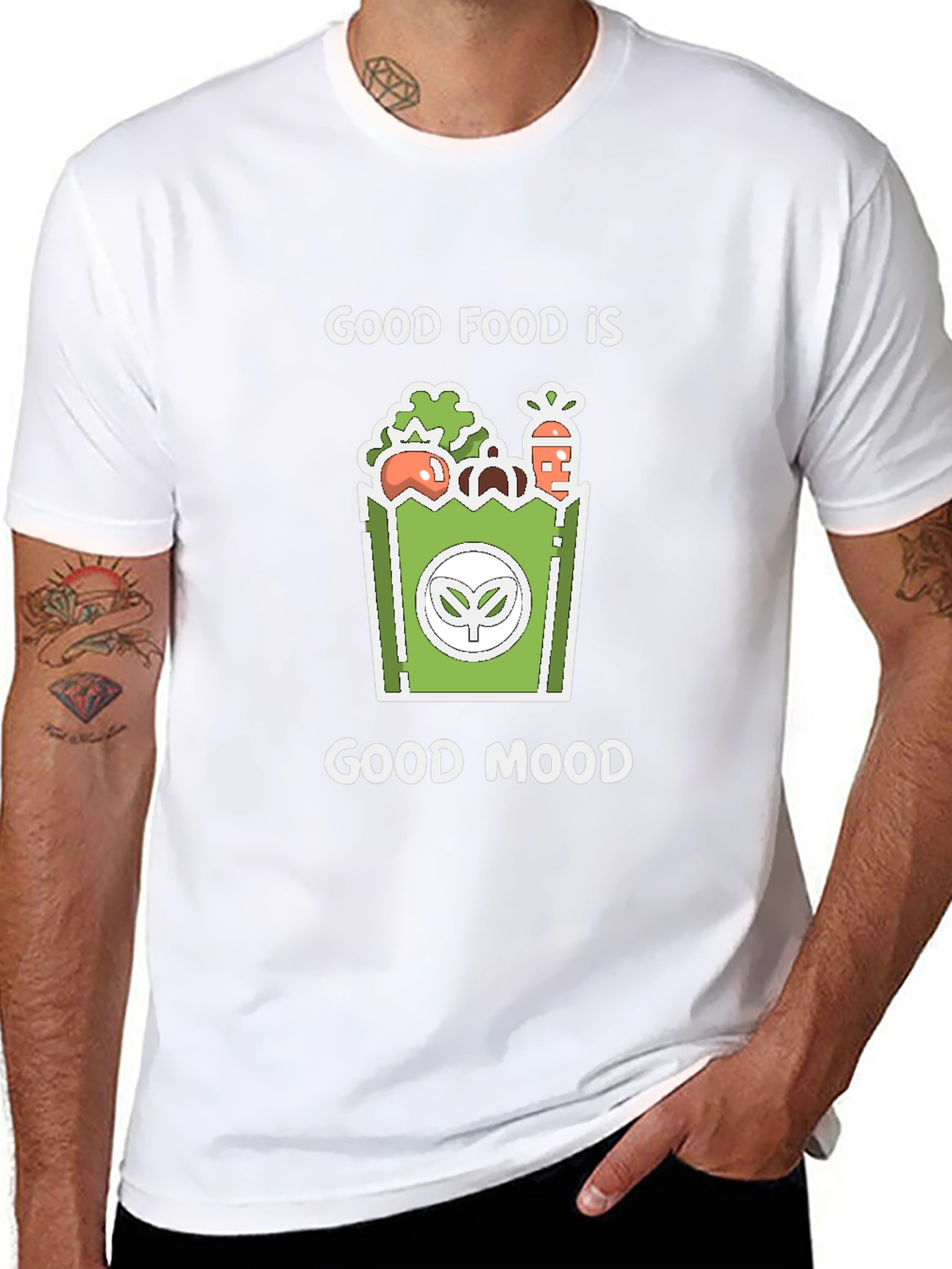 Good Food Good Mood Graphic Tee - Black
