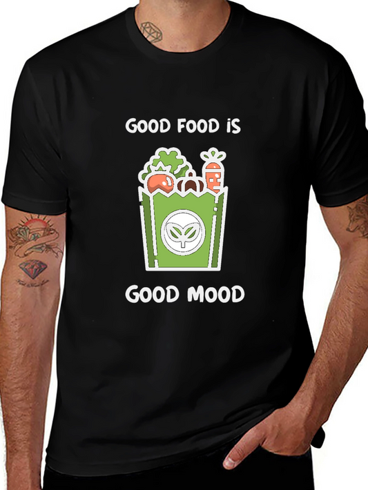 Good Food Good Mood Graphic Tee - Black